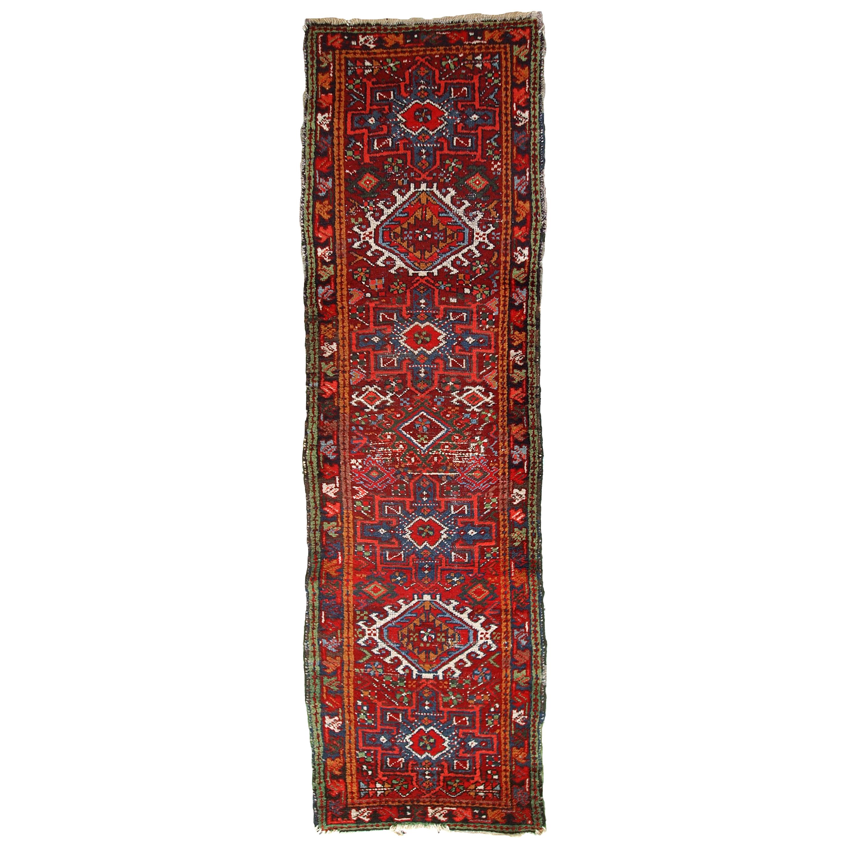 Handmade Antique Karajeh Style Rug, 1920s, 1C658