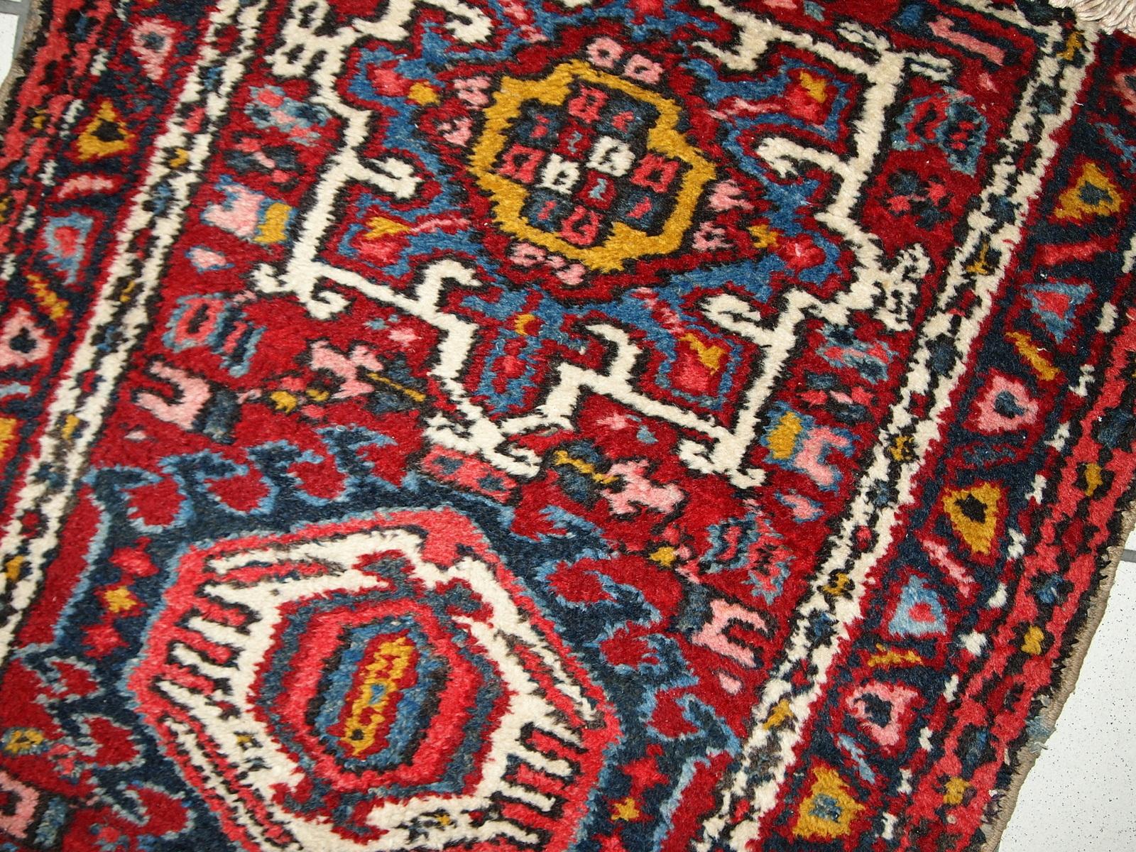 Asian Handmade Antique Karajeh Style Rug, 1920s, 1C745 For Sale