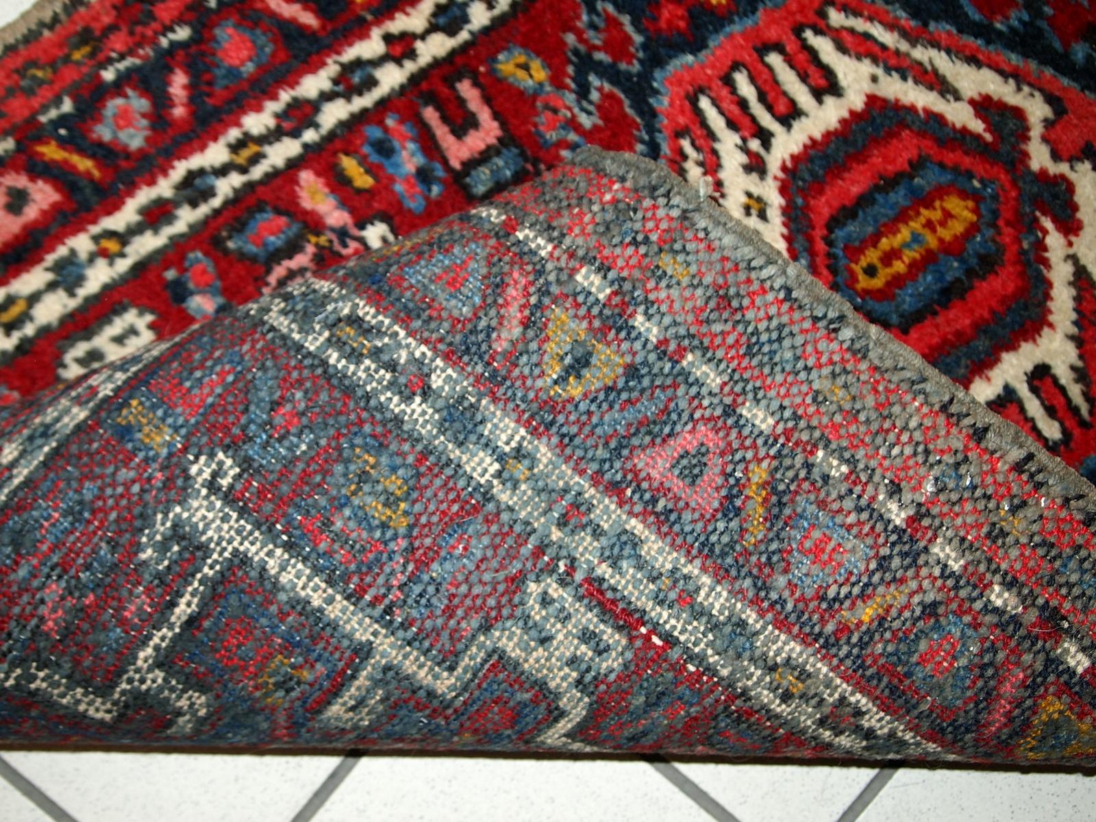 Early 20th Century Handmade Antique Karajeh Style Rug, 1920s, 1C745 For Sale