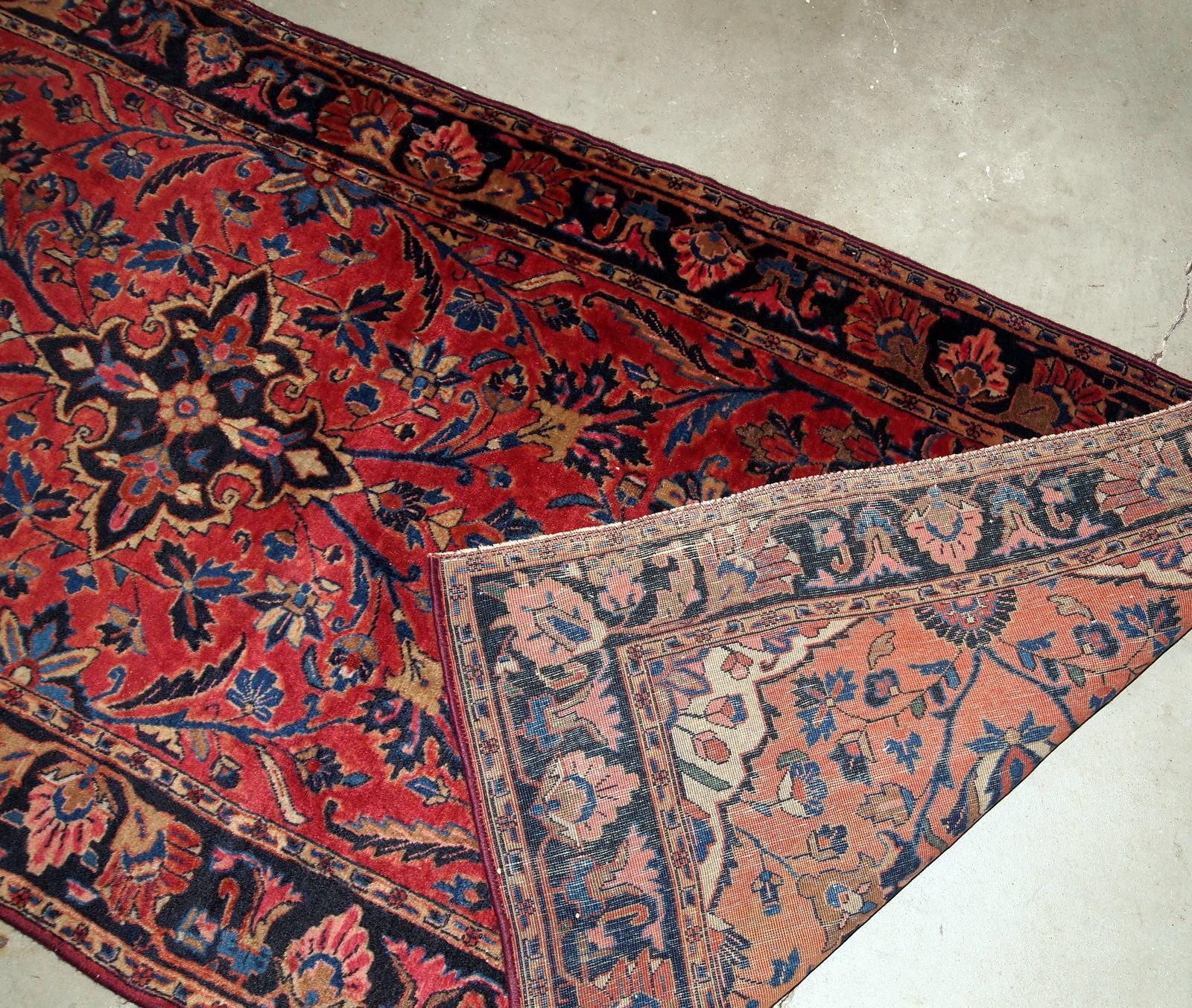 Handgefertigter antiker Teppich im Kashan-Stil, 1900er Jahre, 1B803 (Asiatisch) im Angebot