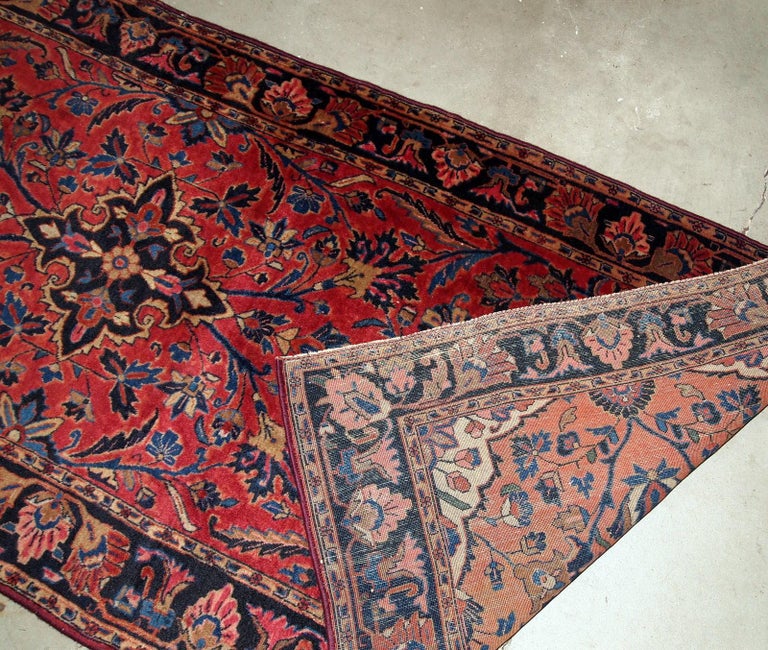 Handmade Antique Kashan Style Rug, 1900s, 1B803 For Sale at 1stDibs