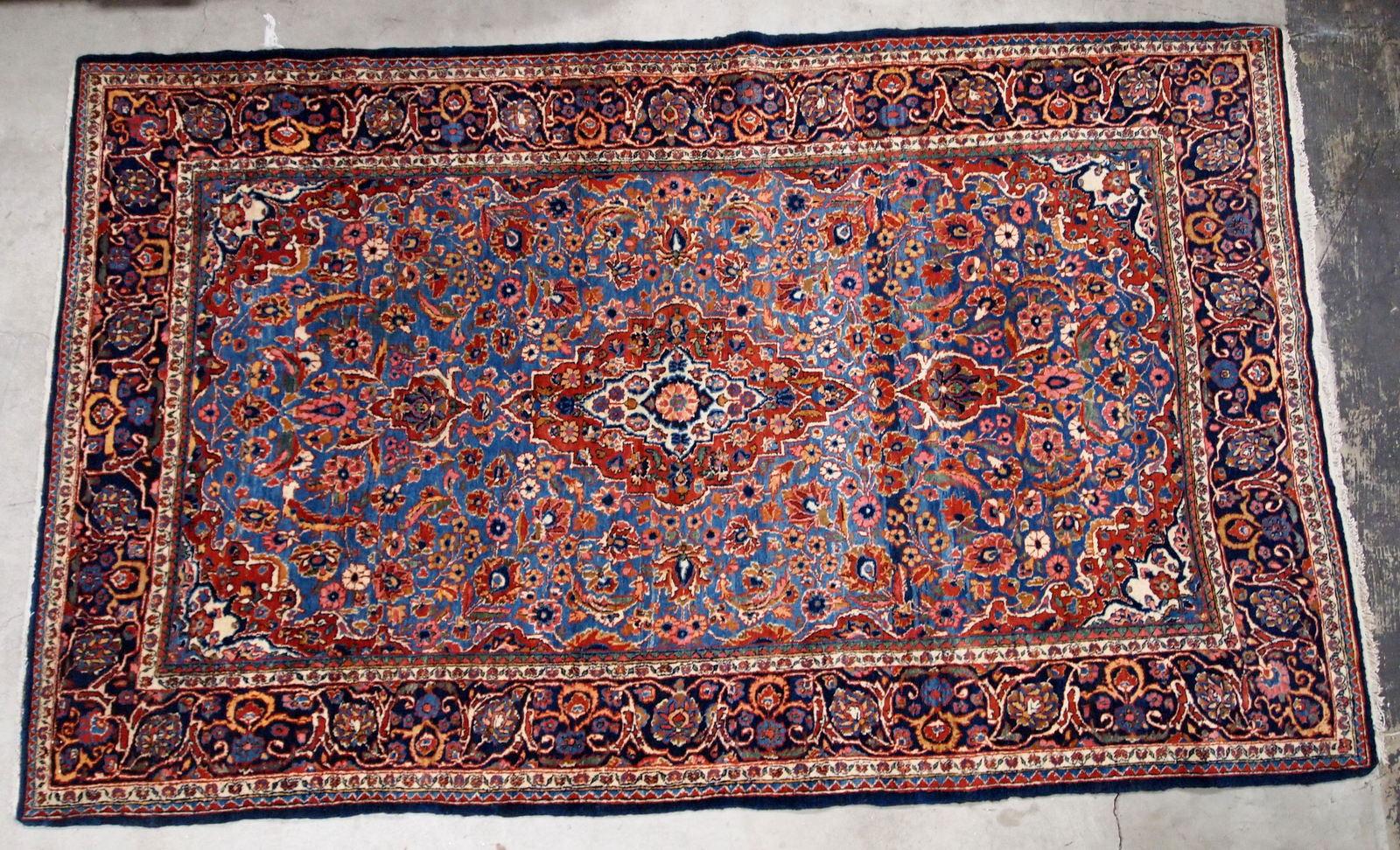 Handmade Antique Kashan Style Rug, 1900s, 1B706 For Sale 4