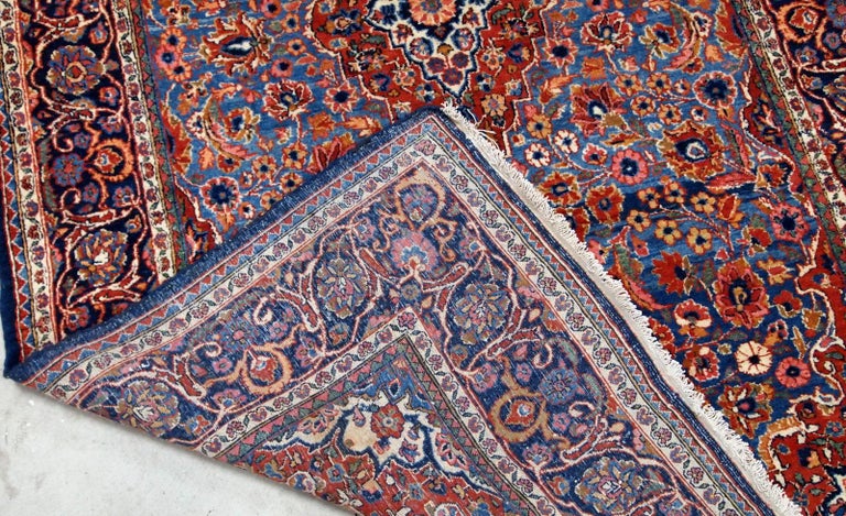 Handmade Antique Kashan Style Rug, 1900s, 1B706 For Sale at 1stDibs