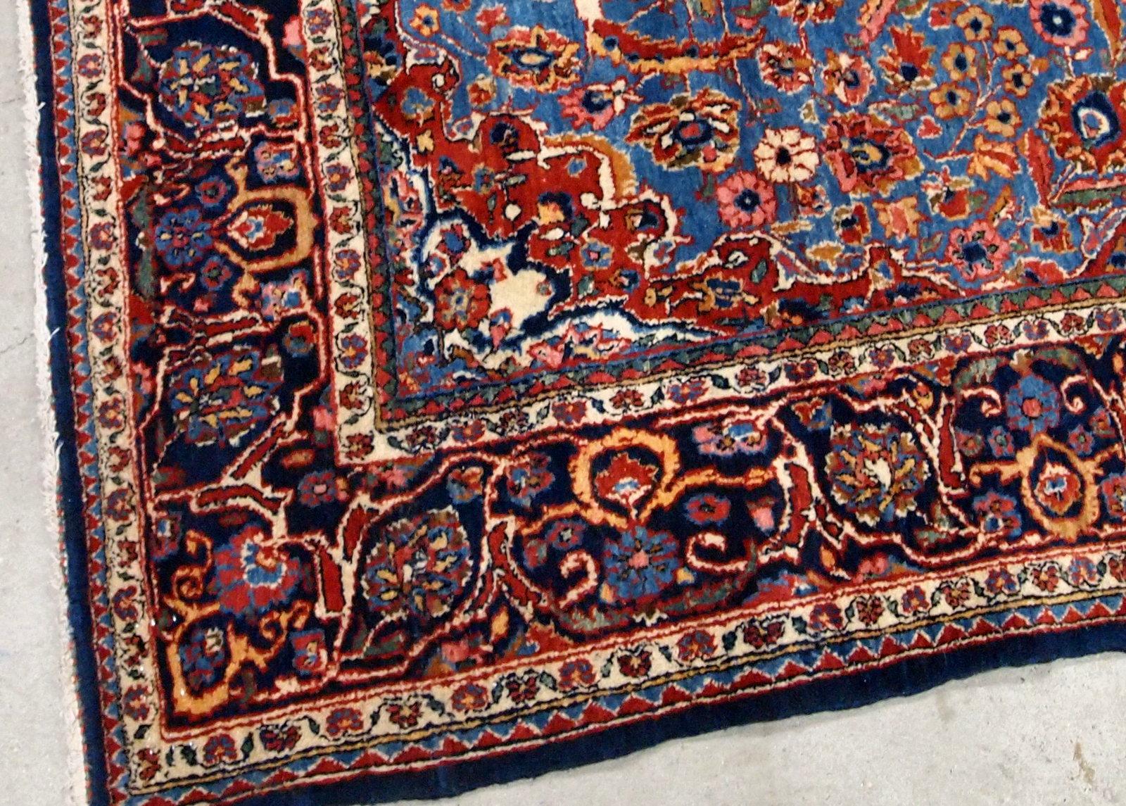 Handgefertigter antiker Teppich im Kashan-Stil, 1900er Jahre, 1B706 im Angebot 2