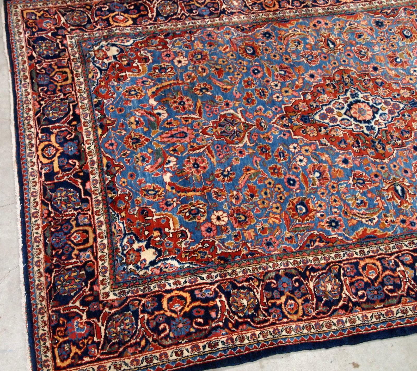 Handgefertigter antiker Teppich im Kashan-Stil, 1900er Jahre, 1B706 im Angebot 3