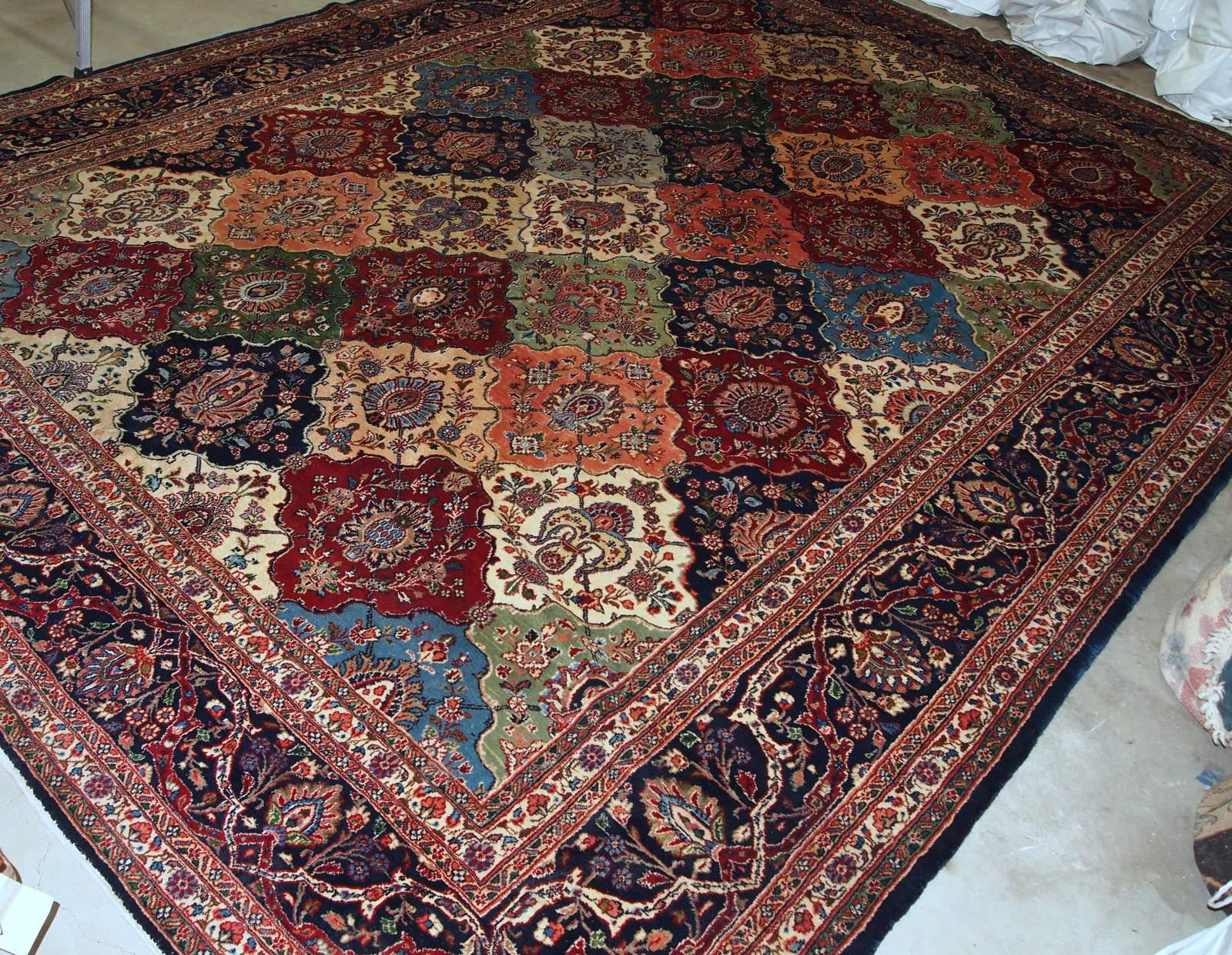 Handmade Antique Kashan Style Rug, 1910s, 1B724 For Sale at 1stDibs