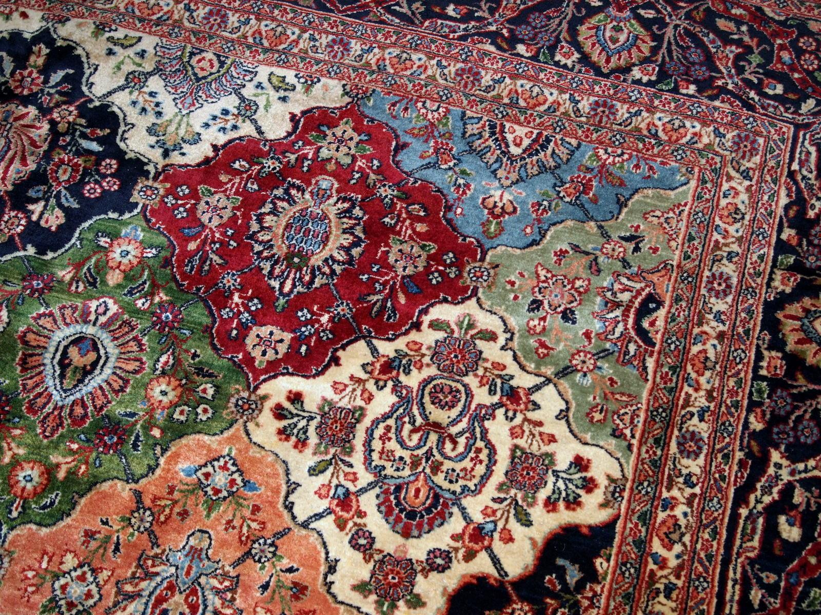 Handmade Antique Kashan Style Rug, 1910s, 1B724 In Good Condition For Sale In Bordeaux, FR