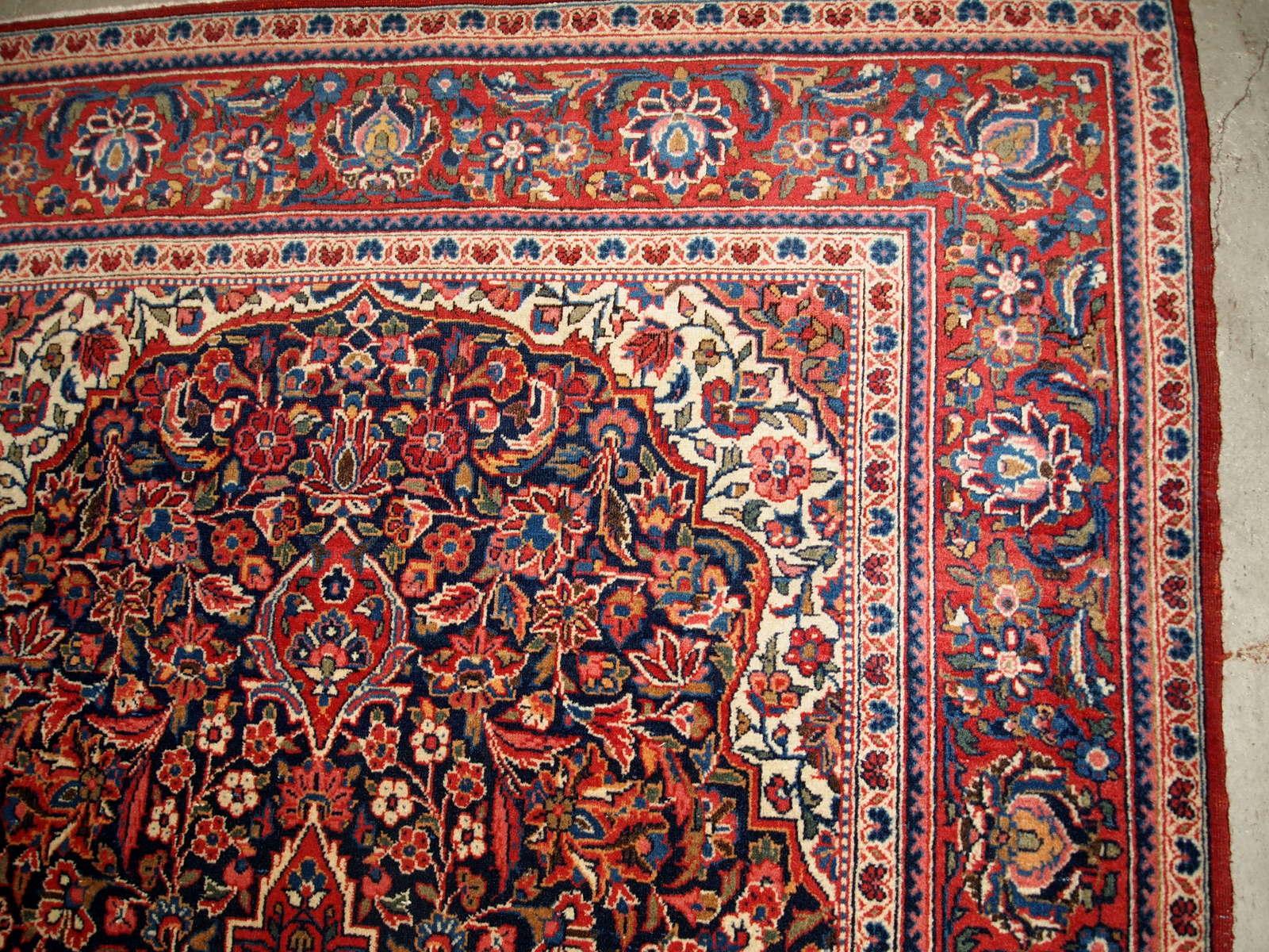 Handmade Antique Kashan Style Rug, 1910s, 1B734 For Sale 3