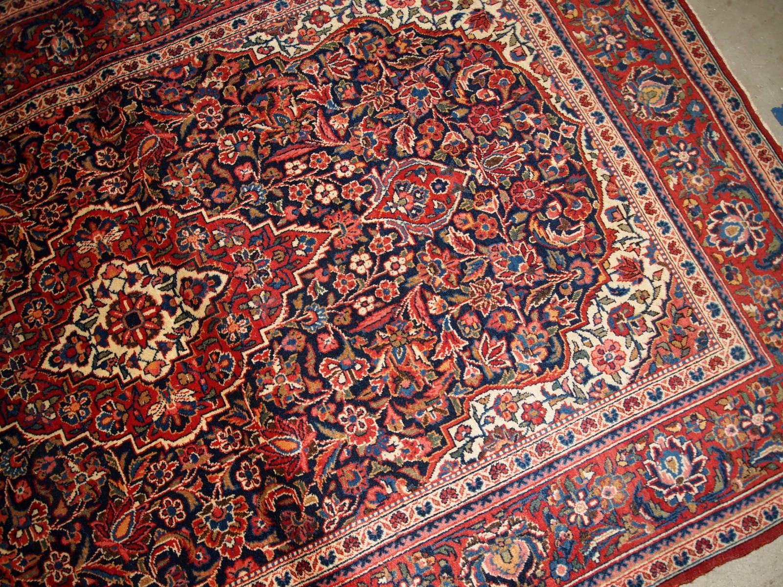 Asiatico Tappeto antico fatto a mano in stile Kashan, anni '10, 1B734 in vendita