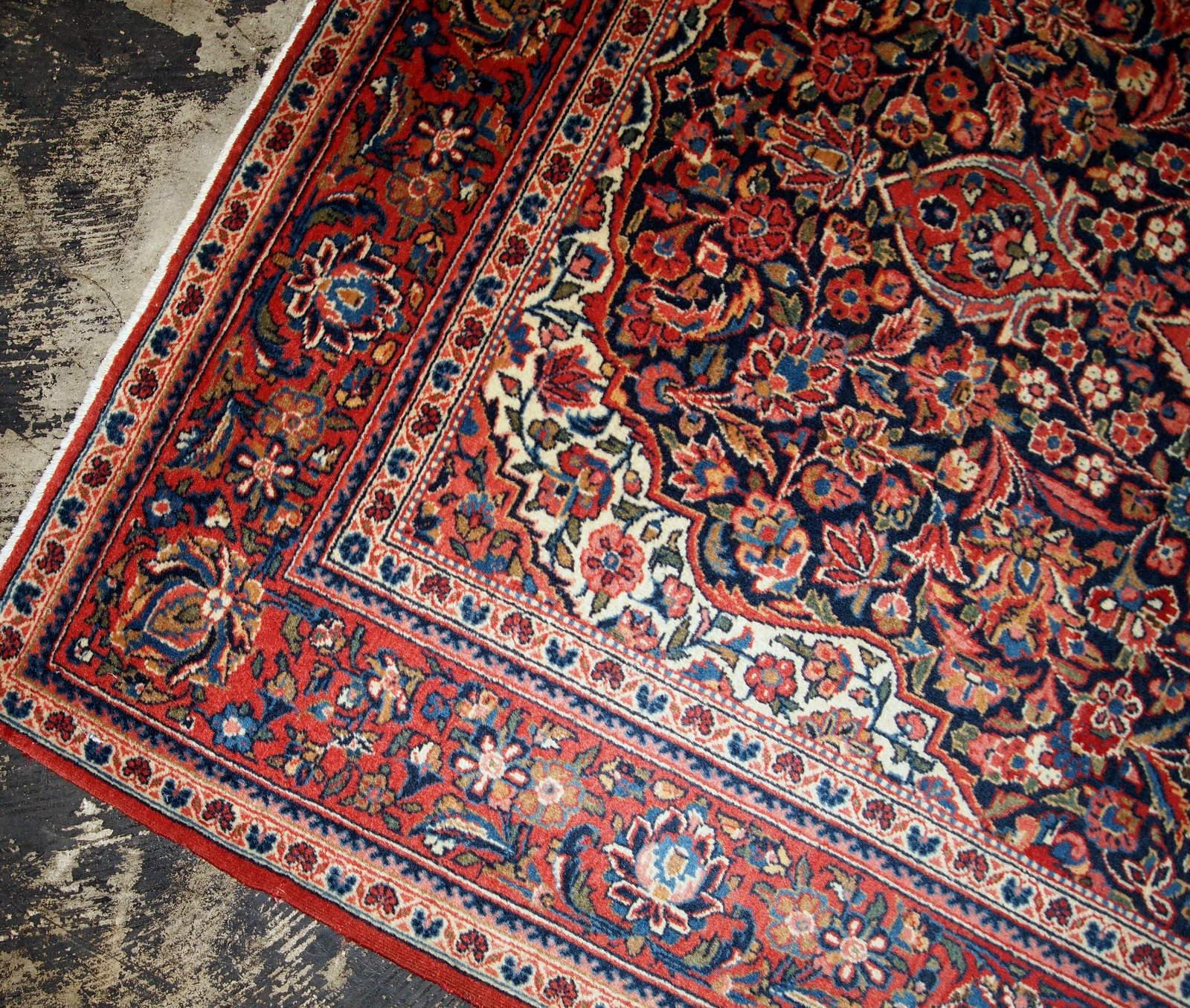 Handmade Antique Kashan Style Rug, 1910s, 1B734 In Good Condition For Sale In Bordeaux, FR