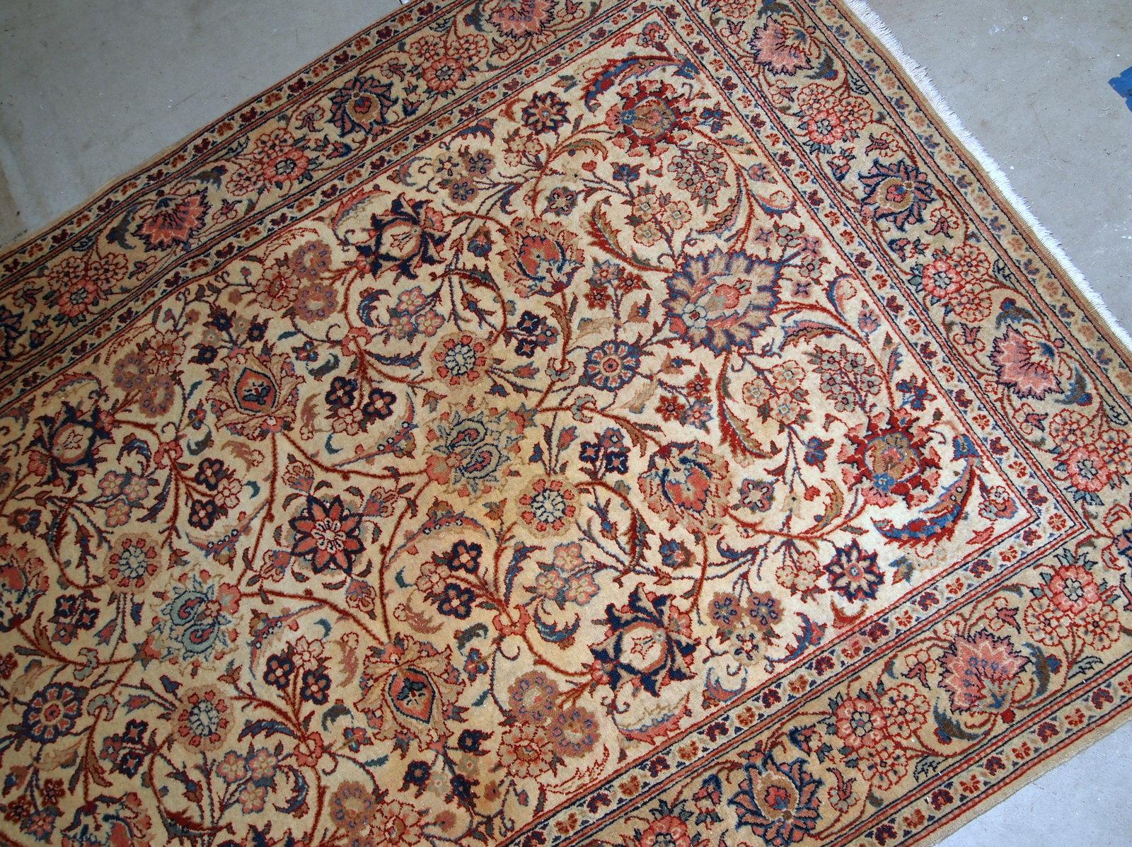 Asian Handmade Antique Kashan Style Rug, 1910s, 1B735 For Sale