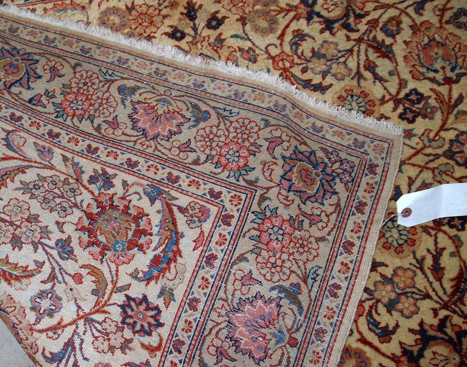 Handmade Antique Kashan Style Rug, 1910s, 1B735 For Sale 2