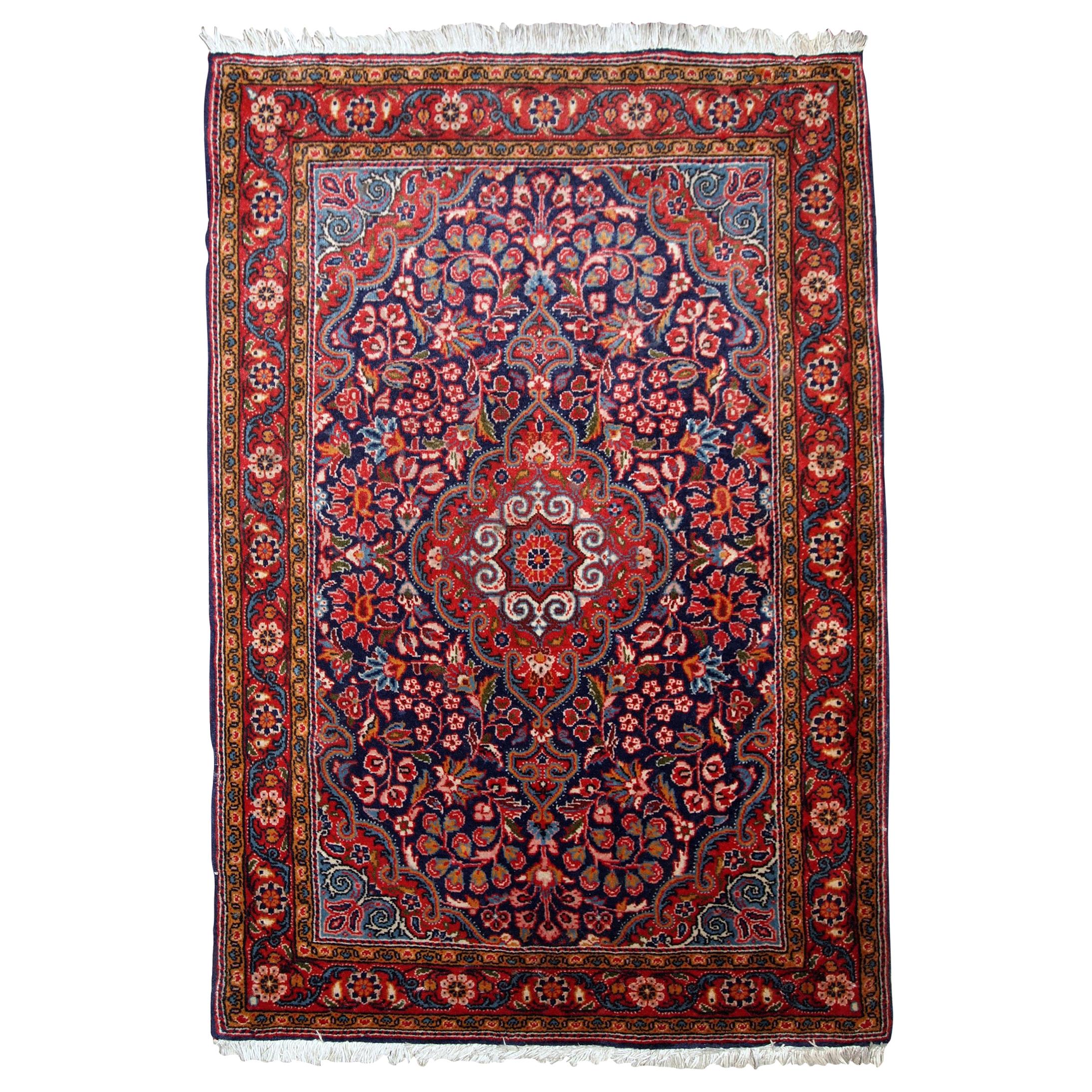 Handgefertigter antiker Teppich im Kazvin-Stil, 1920er Jahre, 1B819