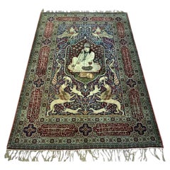 Handgefertigter antiker Kerman-Lavar-Teppich im persischen Stil, 1900er Jahre, 1D24