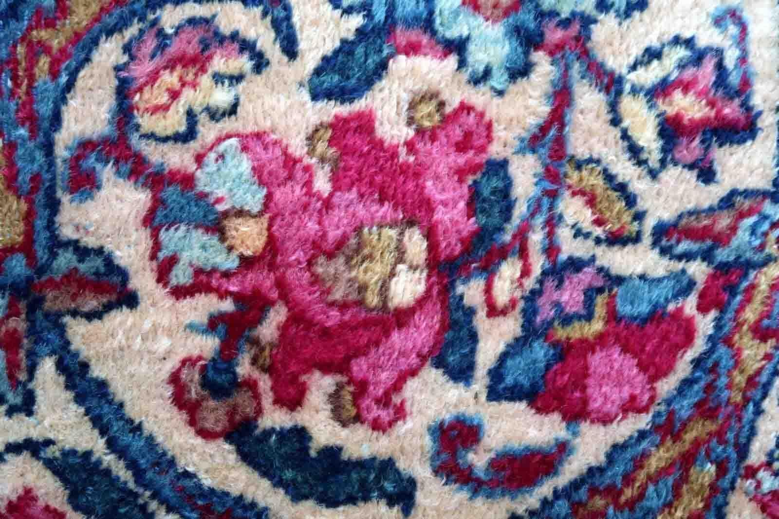 Hand-Knotted Handmade Antique Kerman Style Fragment Runner, 1930s, 1P141 For Sale