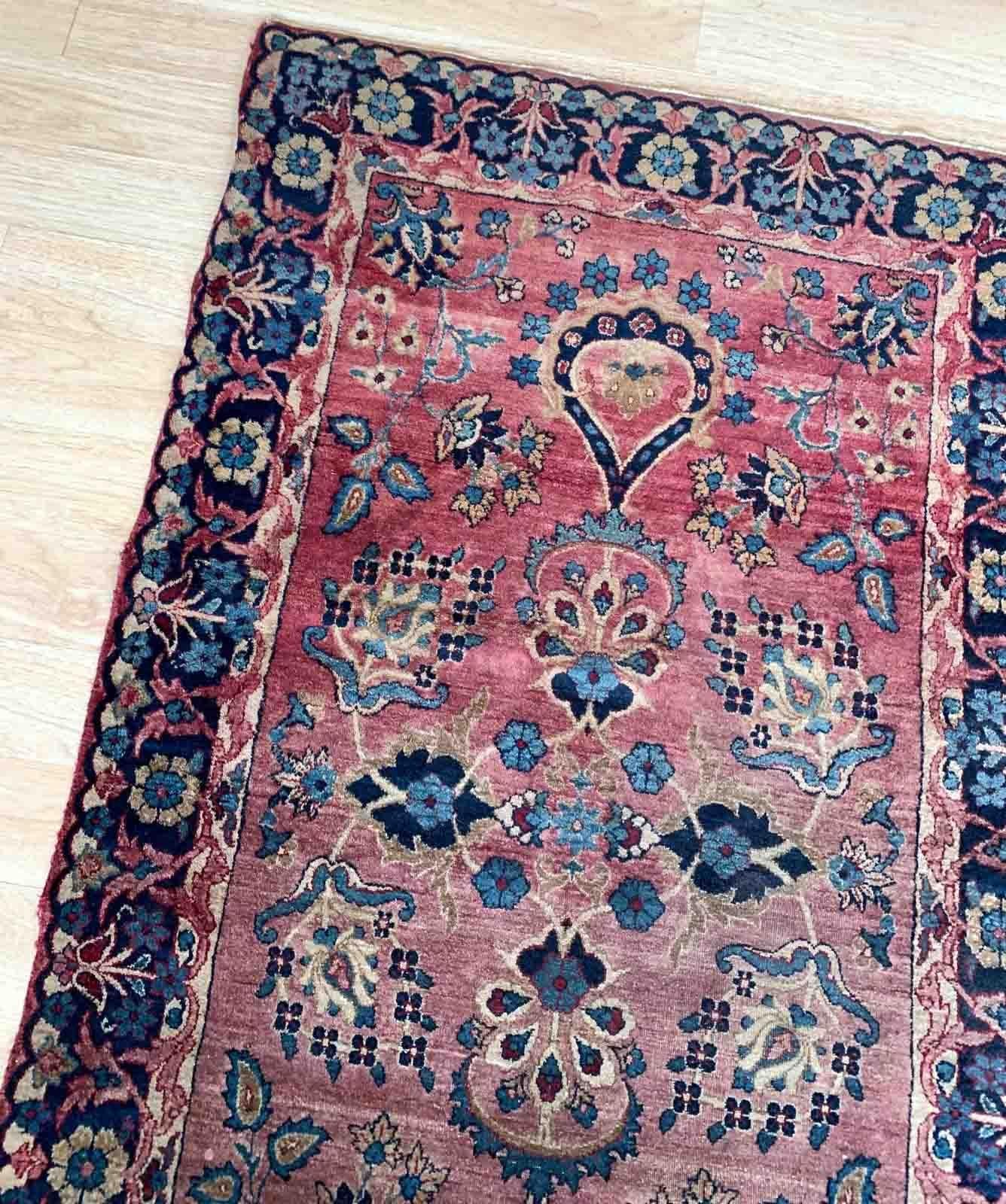 Indian Handmade Antique Kerman Style Rug, 1900s, 1B879 For Sale