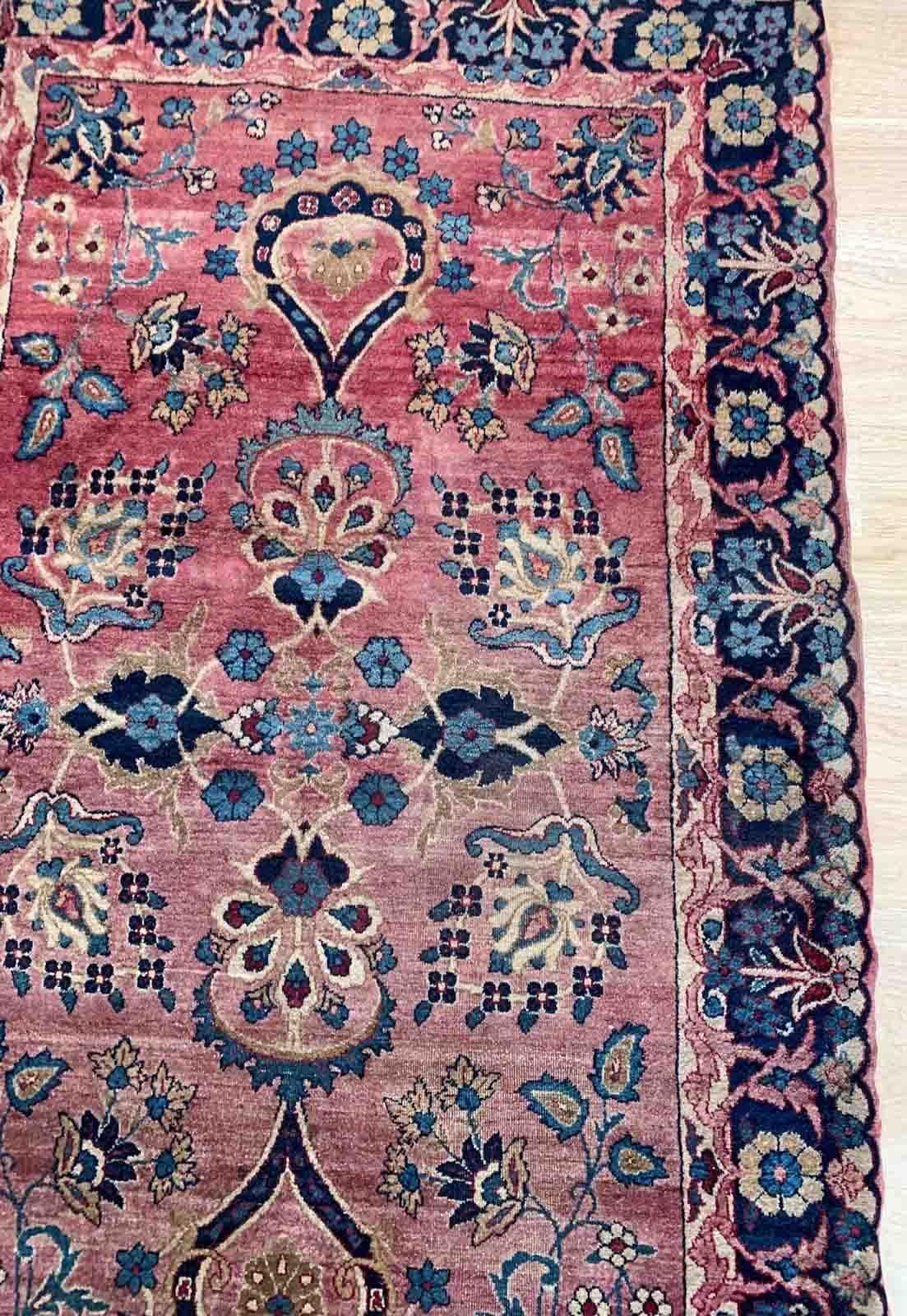 Hand-Knotted Handmade Antique Kerman Style Rug, 1900s, 1B879 For Sale