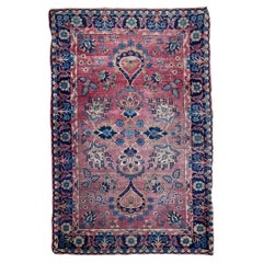 Tappeto antico fatto a mano in stile Kerman, 1900, 1B879