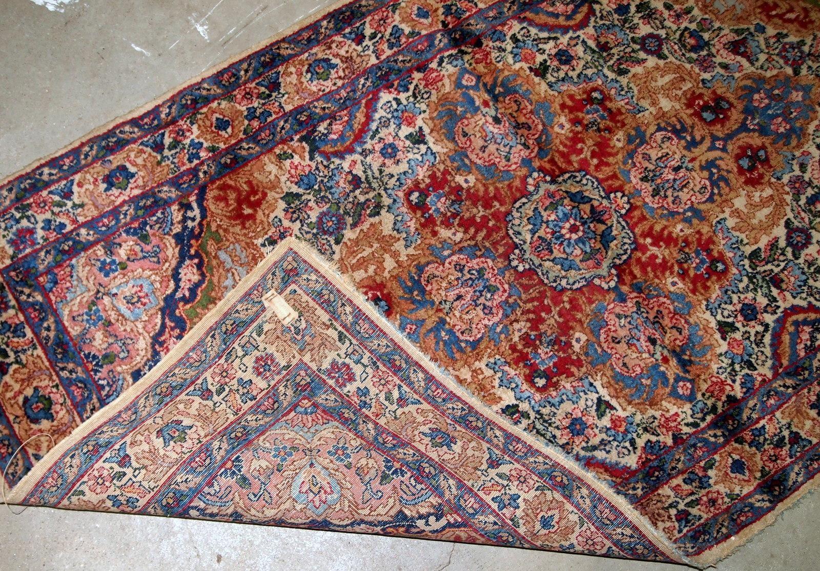 Hand-Knotted Handmade Antique Kerman Style Rug, 1910s, 1B807 For Sale