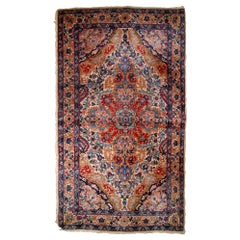 Handmade Antique Kerman Style Rug, 1910s, 1B807