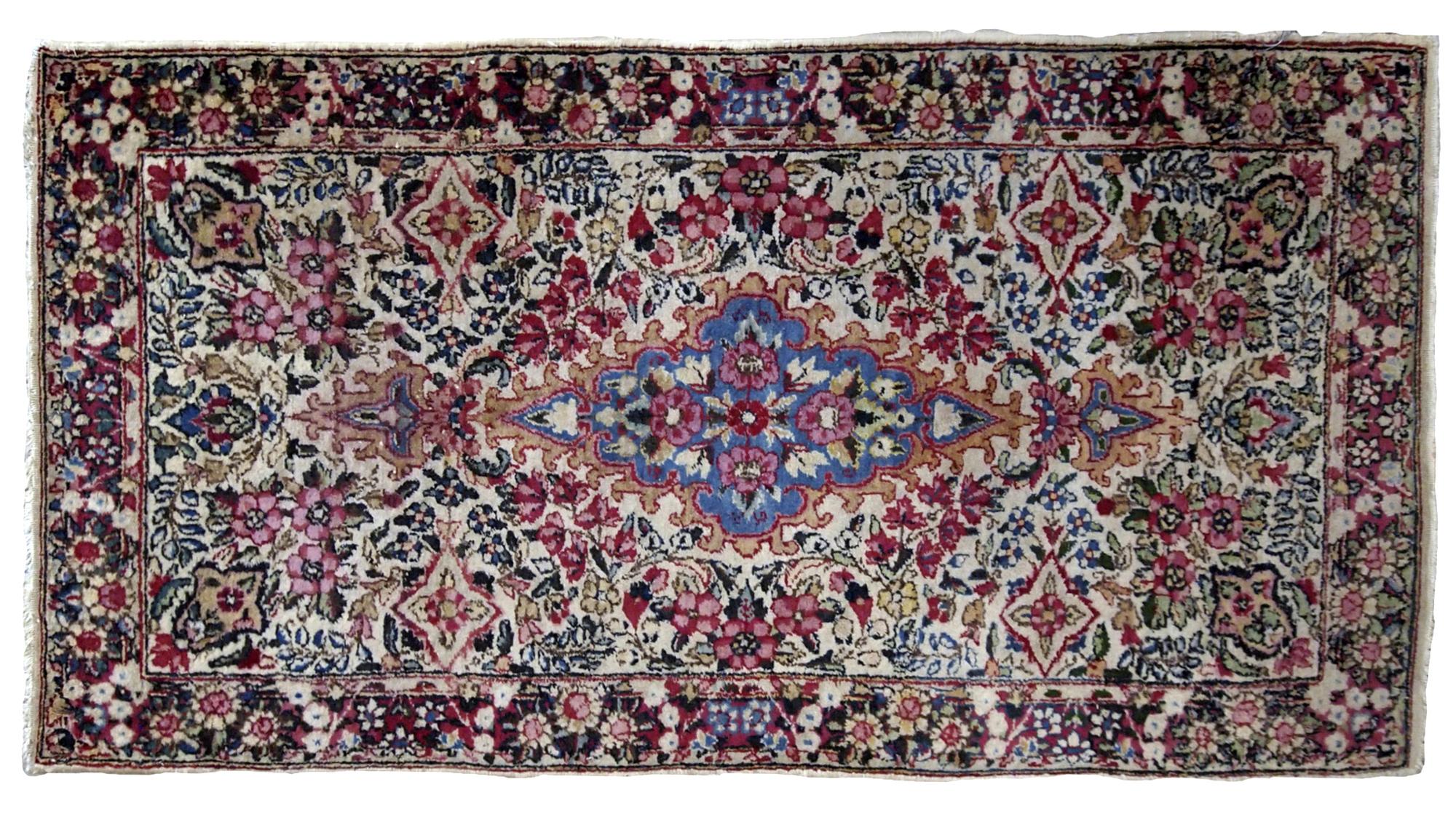 Early 20th Century Handmade Antique Kerman Style Rug, 1910s, 1B705 For Sale