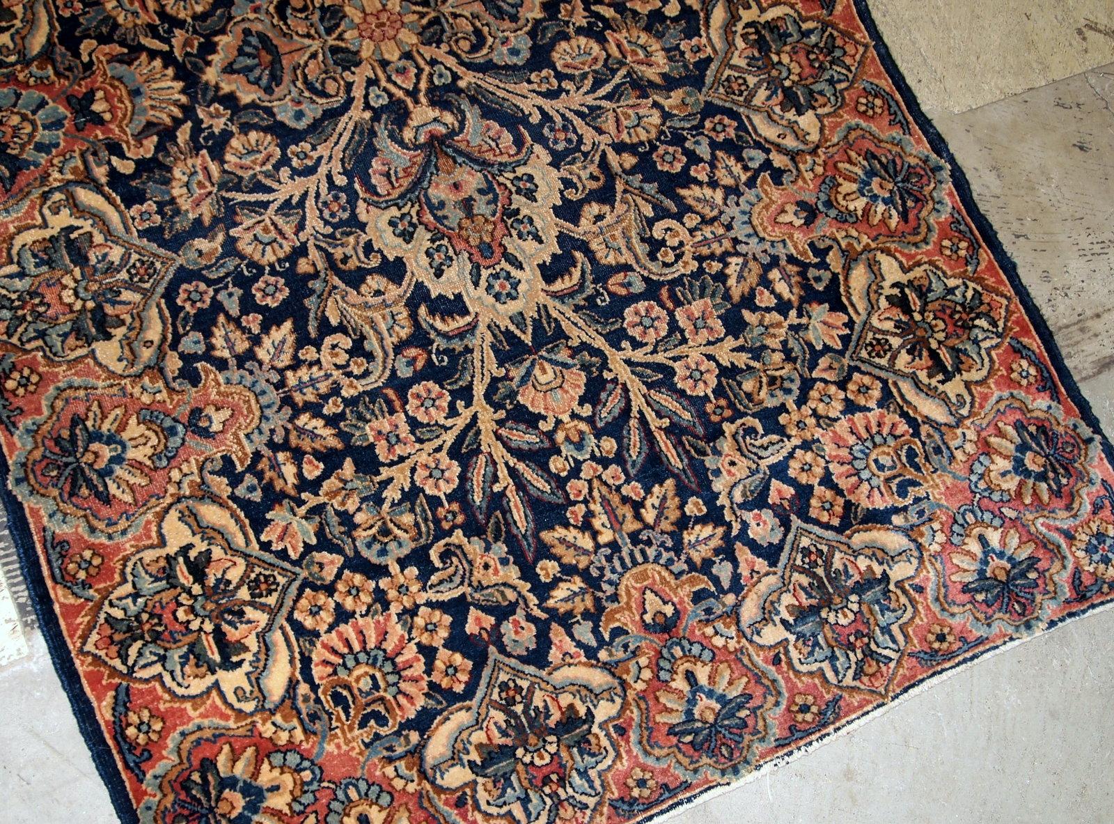 Indian Handmade Antique Kerman Style Rug, 1920s, 1B671 For Sale