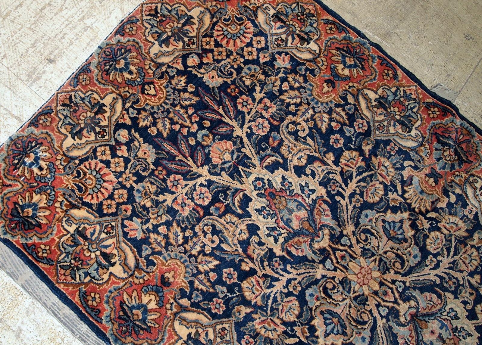 Early 20th Century Handmade Antique Kerman Style Rug, 1920s, 1B671 For Sale