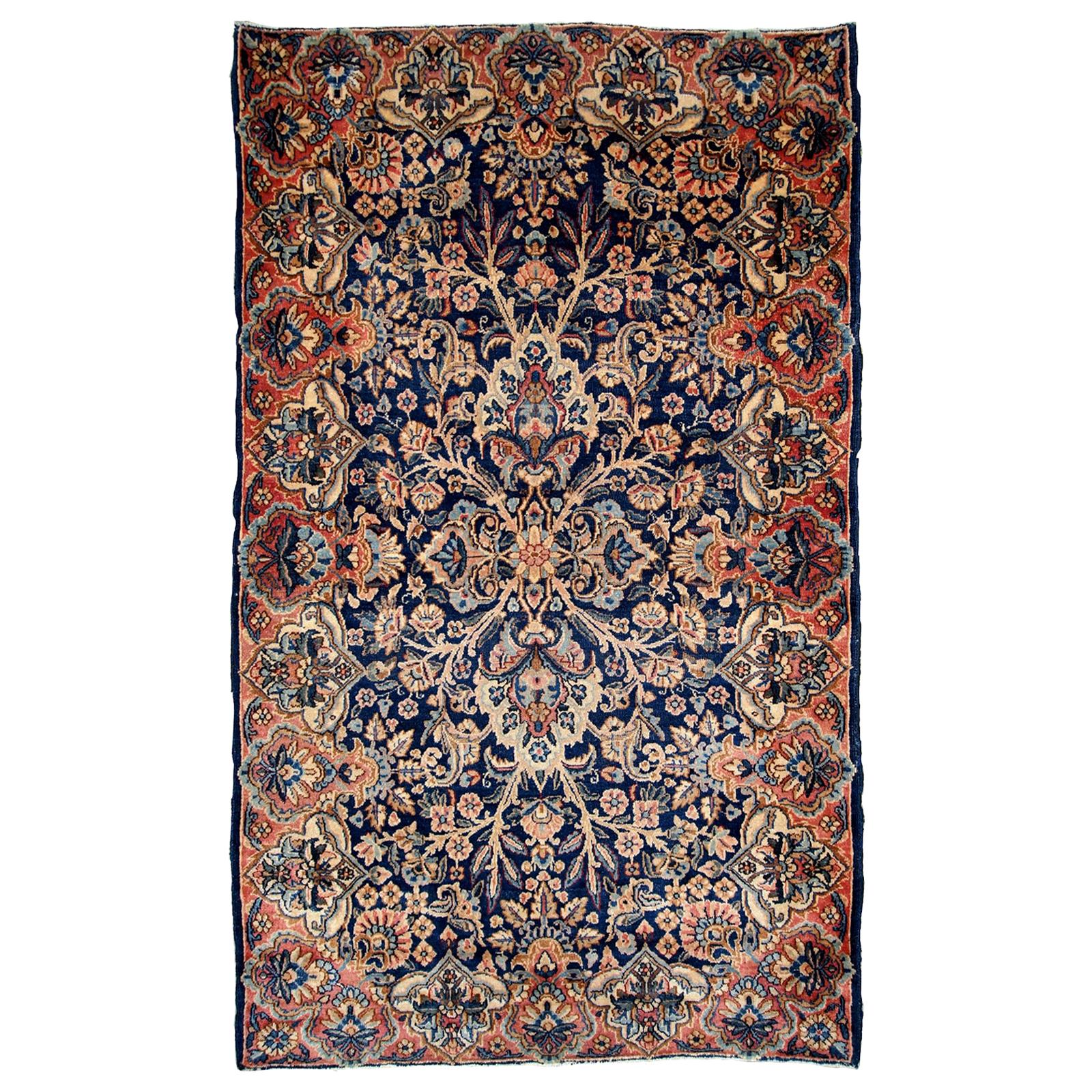 Handmade Antique Kerman Style Rug, 1920s, 1B671 For Sale