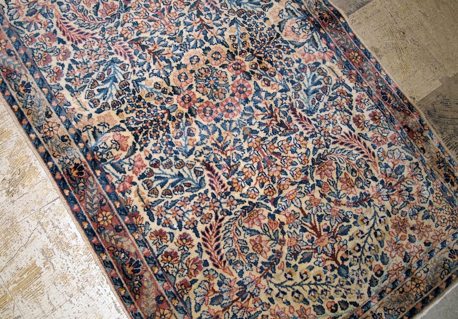 Early 20th Century Handmade Antique Kerman Style Rug, 1920s, 1B673 For Sale