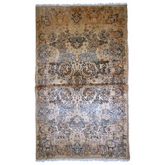 Handmade Antique Kerman Style Rug, 1920s, 1B751