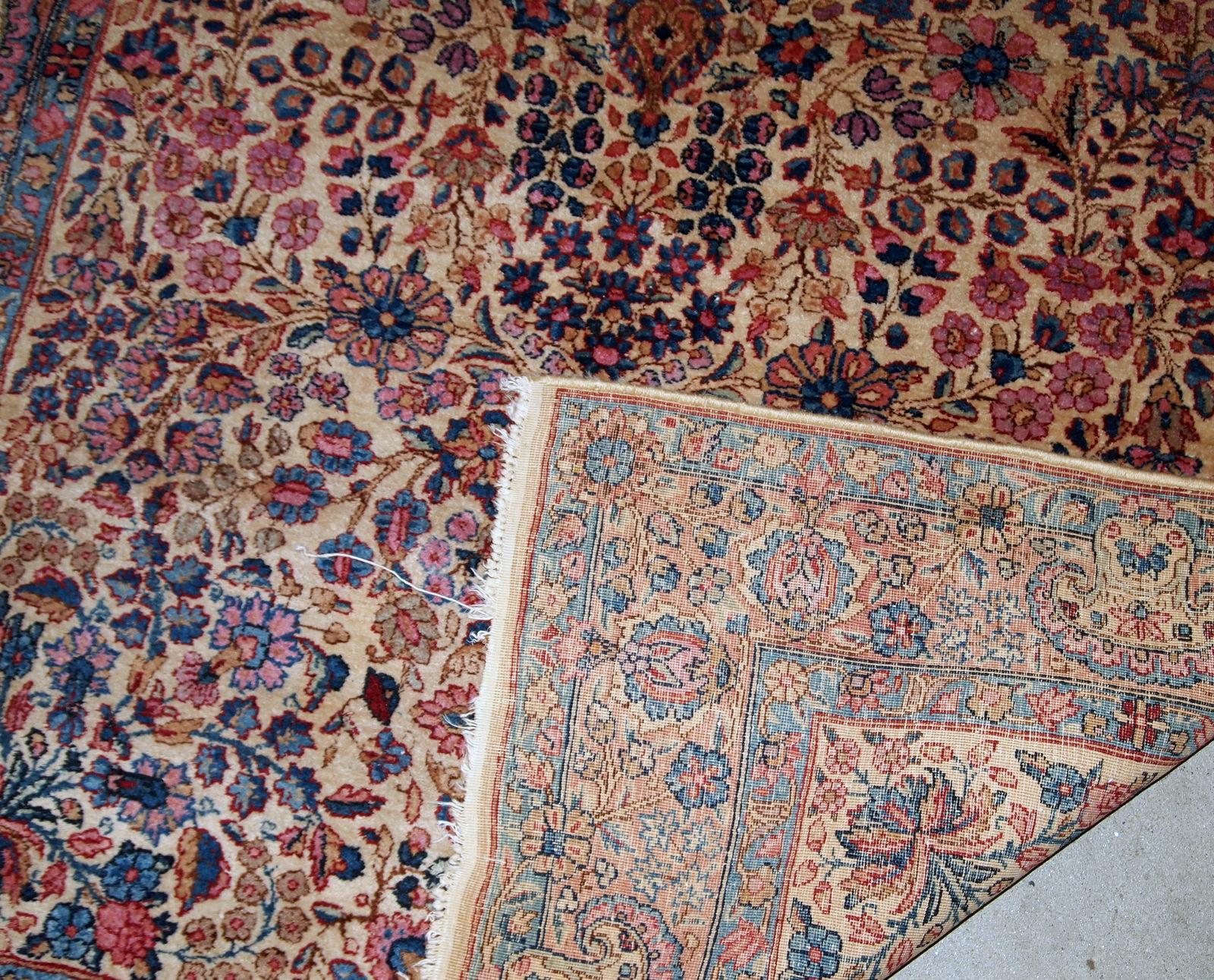 Handgefertigter antiker Teppich im Kerman-Stil, 1920er Jahre, 1B781 im Angebot 3