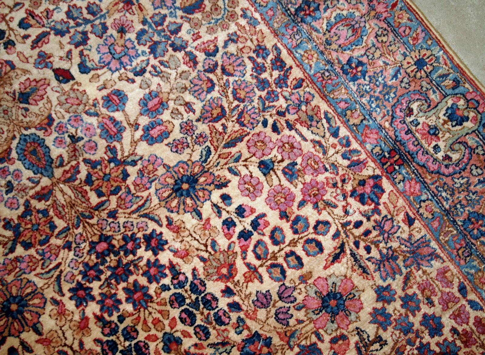 Handgefertigter antiker Teppich im Kerman-Stil, 1920er Jahre, 1B781 (Frühes 20. Jahrhundert) im Angebot