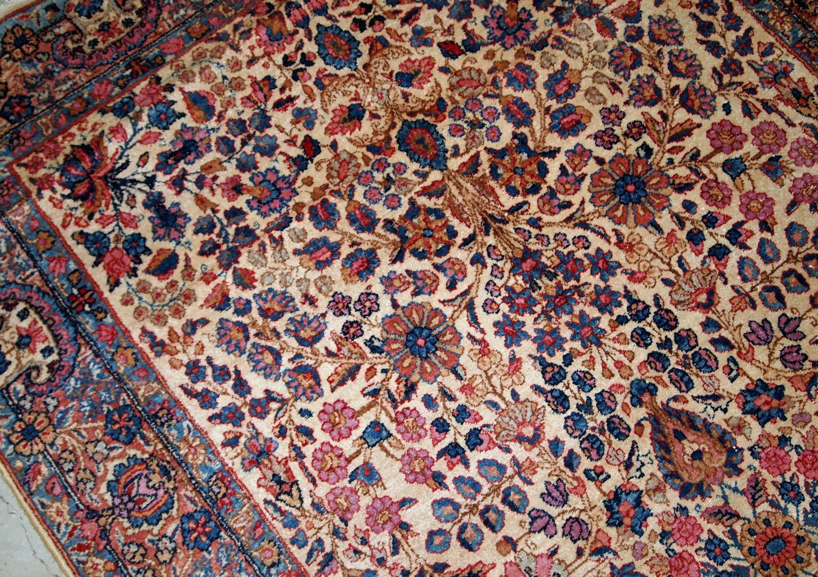 Handgefertigter antiker Teppich im Kerman-Stil, 1920er Jahre, 1B781 im Angebot 2
