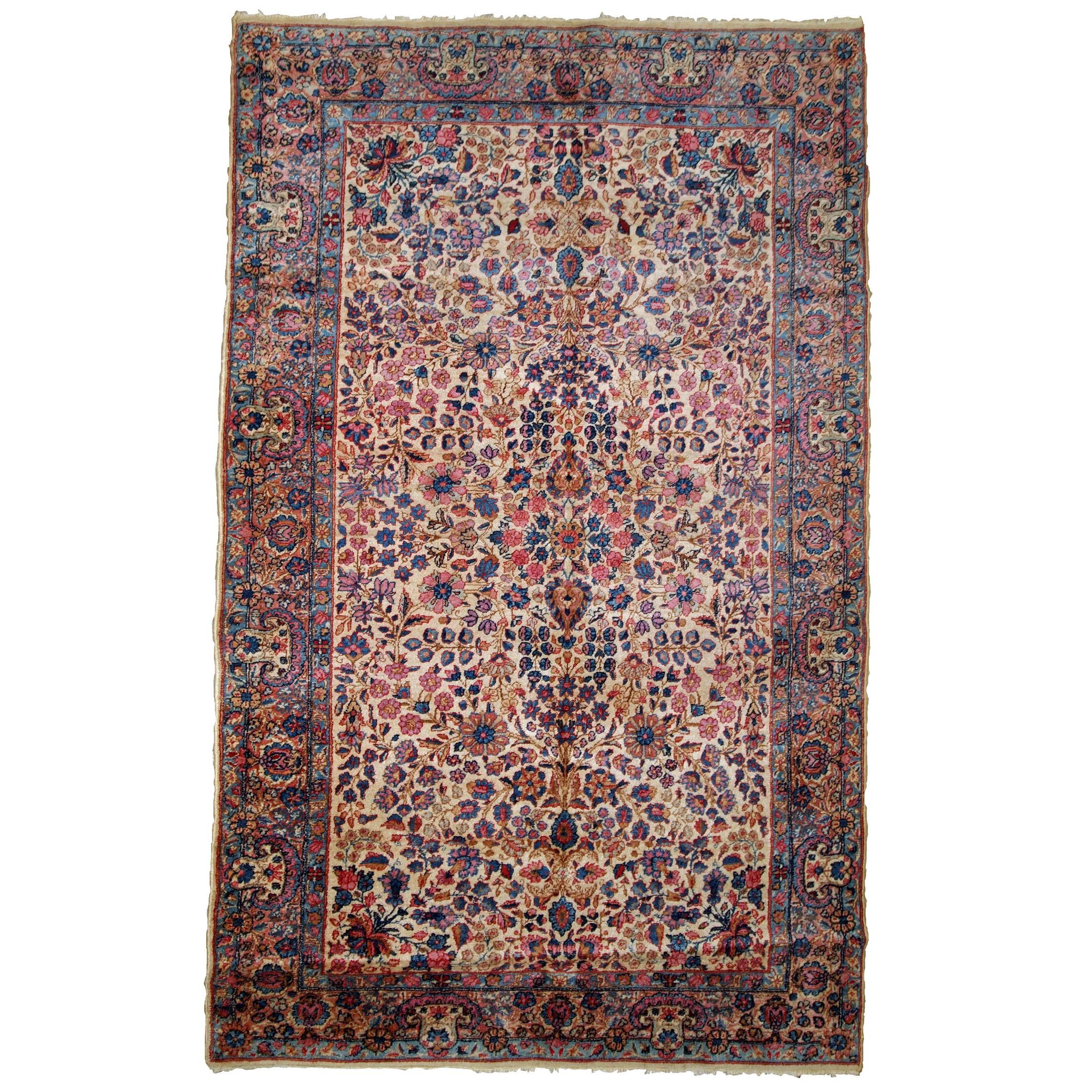 Handmade antique Kerman Style Rug, 1920s, 1B781