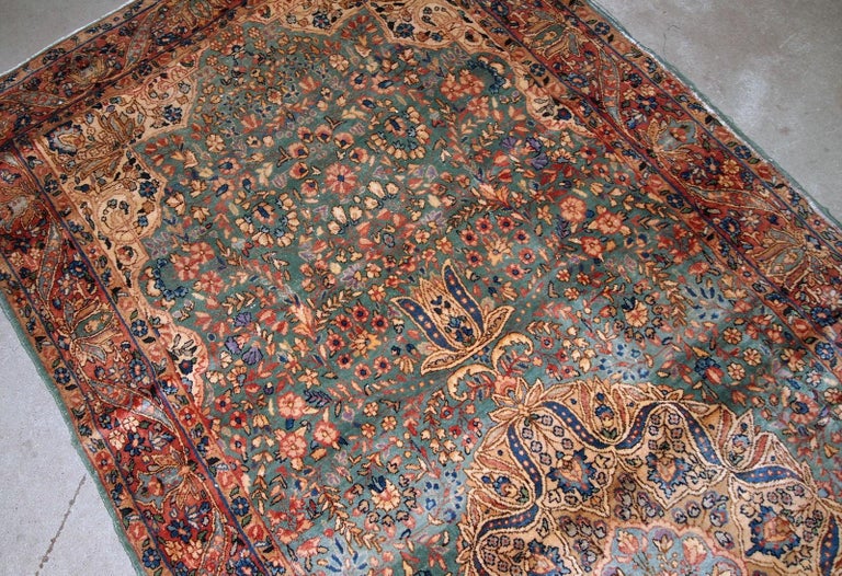 Handmade Antique Kerman Style Rug, 1920s, 1B791 For Sale at 1stDibs