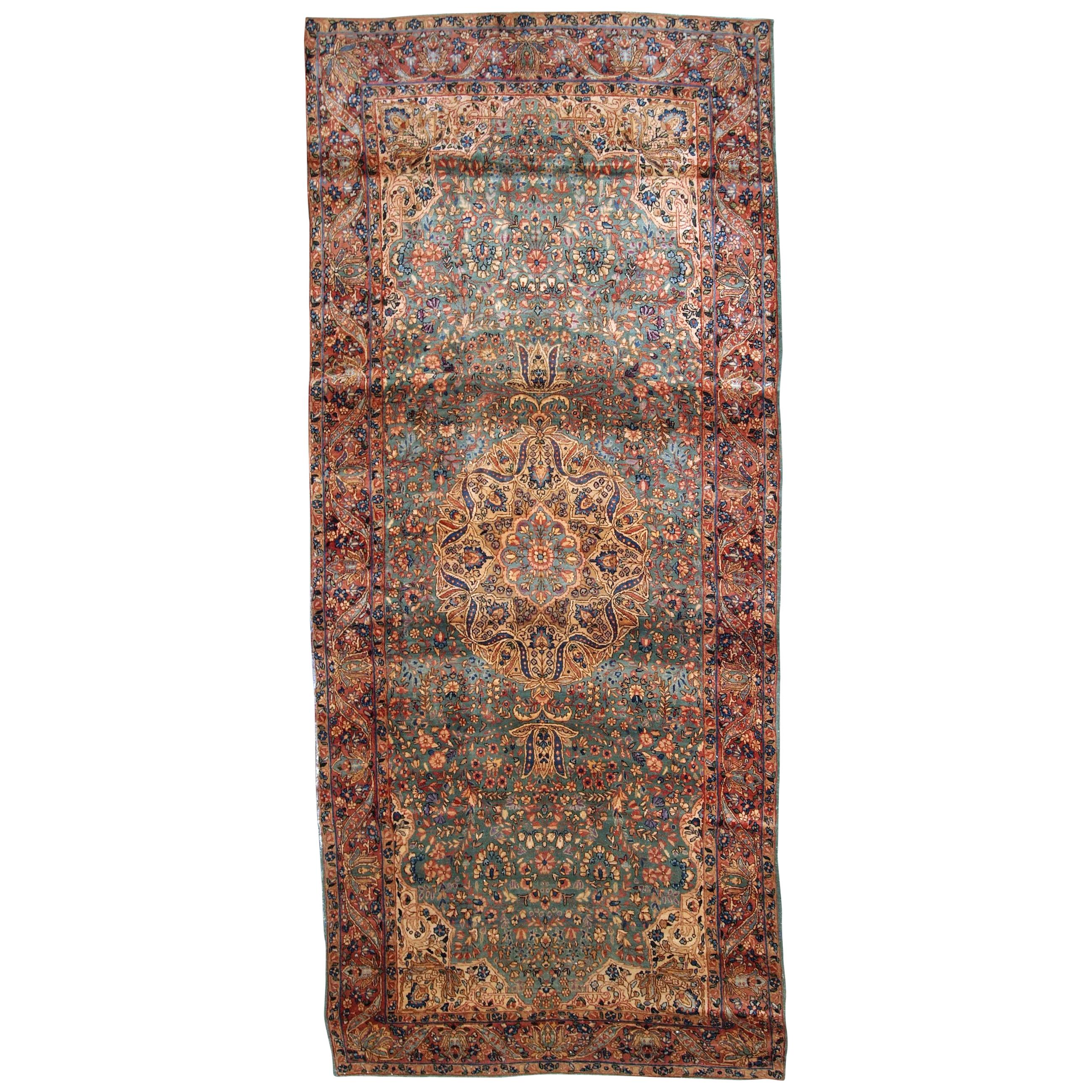 Handmade Antique Kerman Style Rug, 1920s, 1B791 For Sale