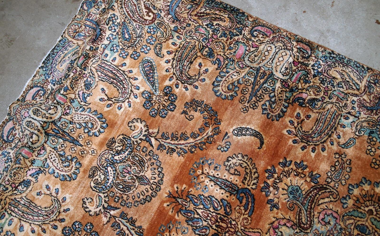 Asian Handmade Antique Kerman Style Rug, 1920s - 1B795 For Sale