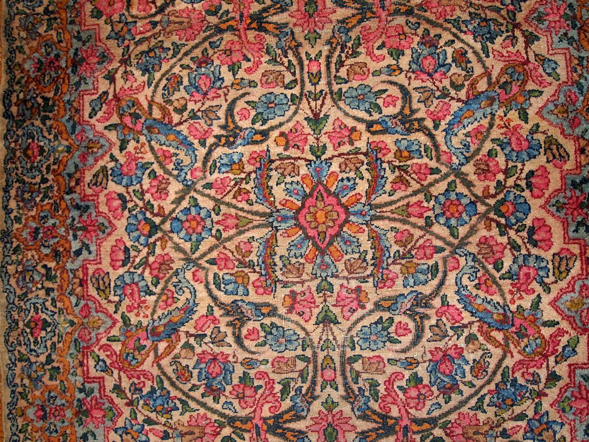 Asian Handmade Antique Kerman Style Rug, 1920s, 1B158 For Sale