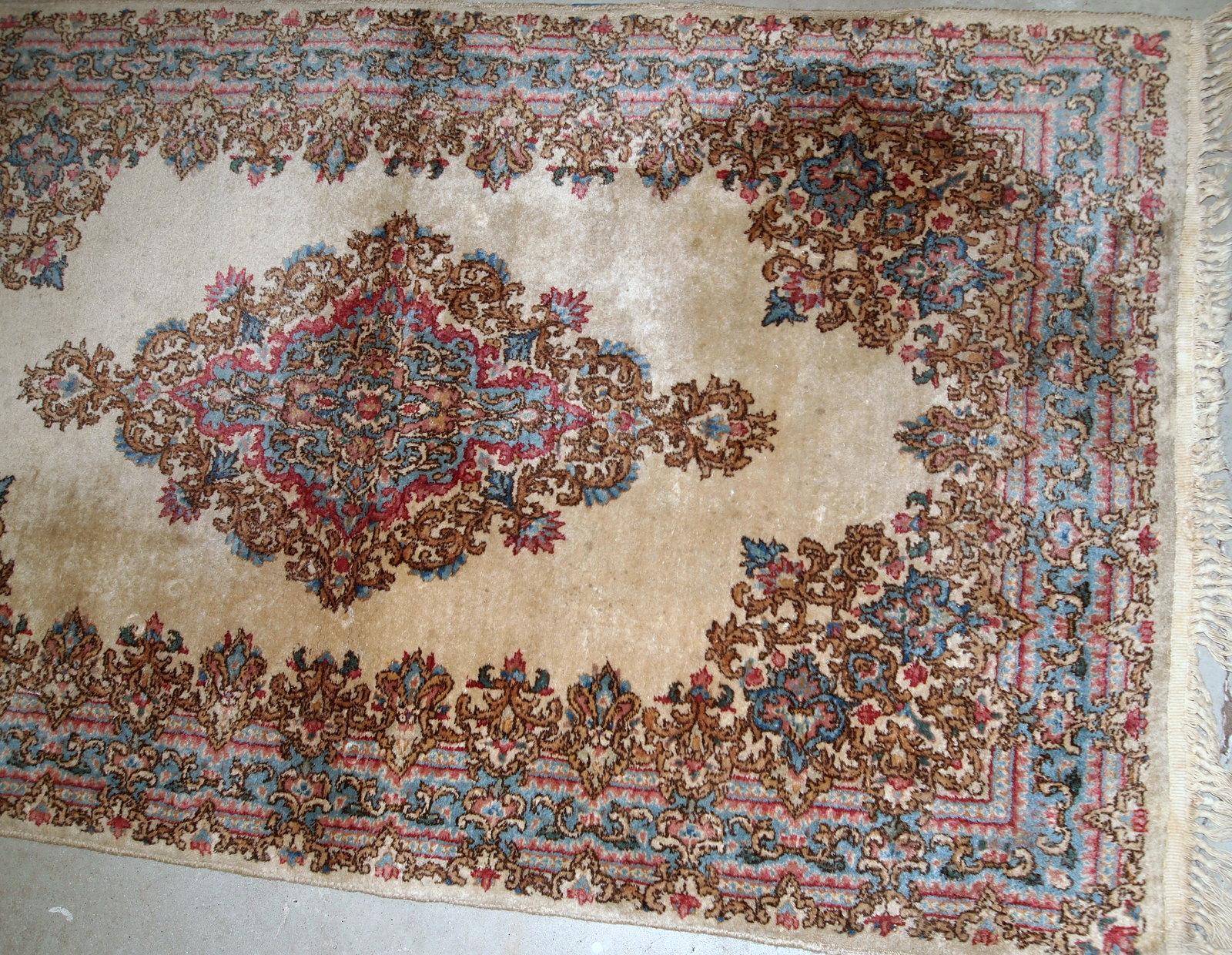 Asian Handmade Antique Kerman Style Rug, 1930s, 1B808