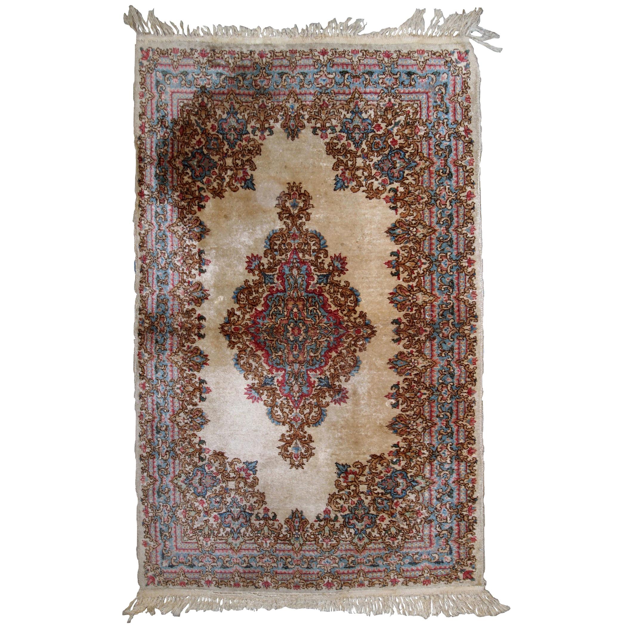 Handmade Antique Kerman Style Rug, 1930s, 1B808