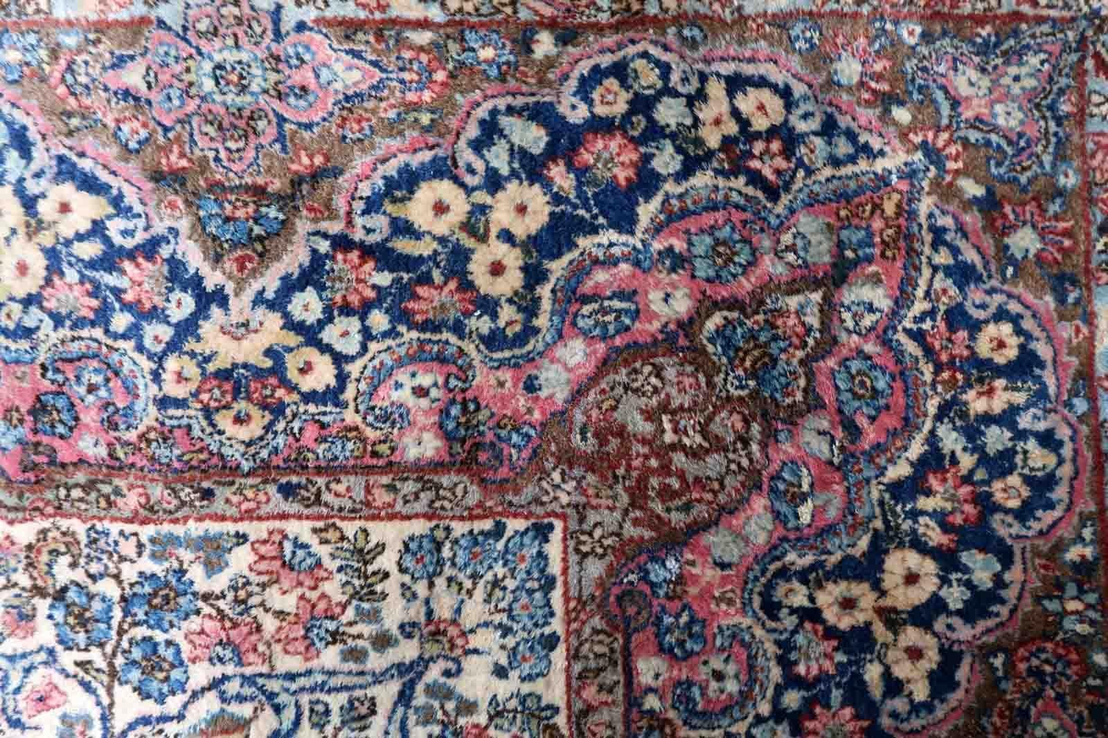 Handgefertigter antiker Teppich im Kerman-Stil, 1930er Jahre, 1c915 im Angebot 4