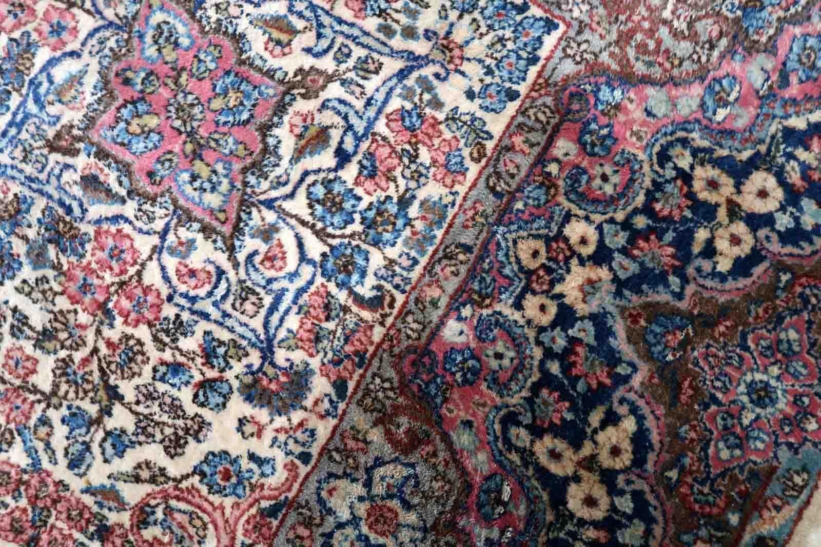 Handgefertigter antiker Teppich im Kerman-Stil, 1930er Jahre, 1c915 im Angebot 5