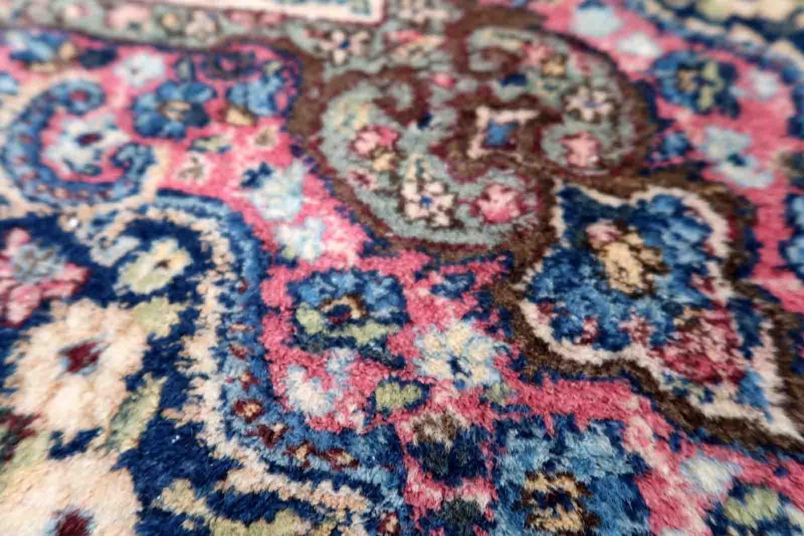Handgefertigter antiker Teppich im Kerman-Stil, 1930er Jahre, 1c915 (Indisch) im Angebot
