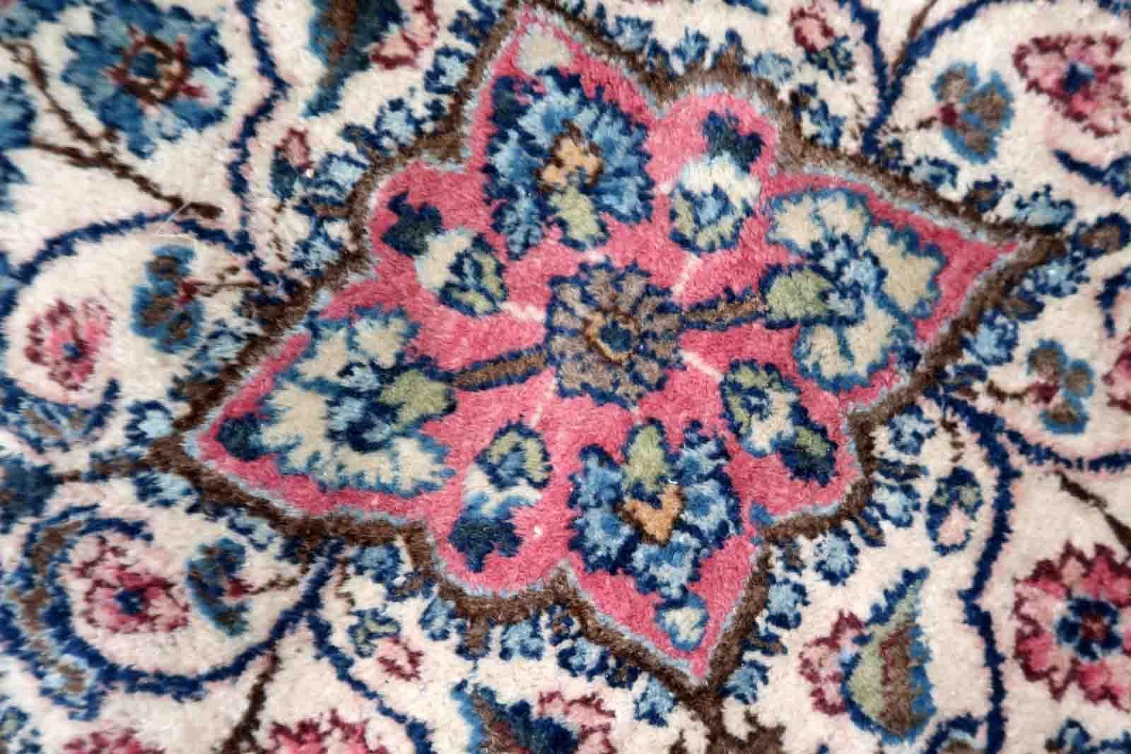 Handgefertigter antiker Teppich im Kerman-Stil, 1930er Jahre, 1c915 im Angebot 1