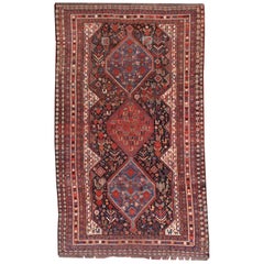 Handmade Antique Khamseh Style Rug, 1880s, 1B193 Handmade Antique Khamseh Style Rug, 1880s, 1B193