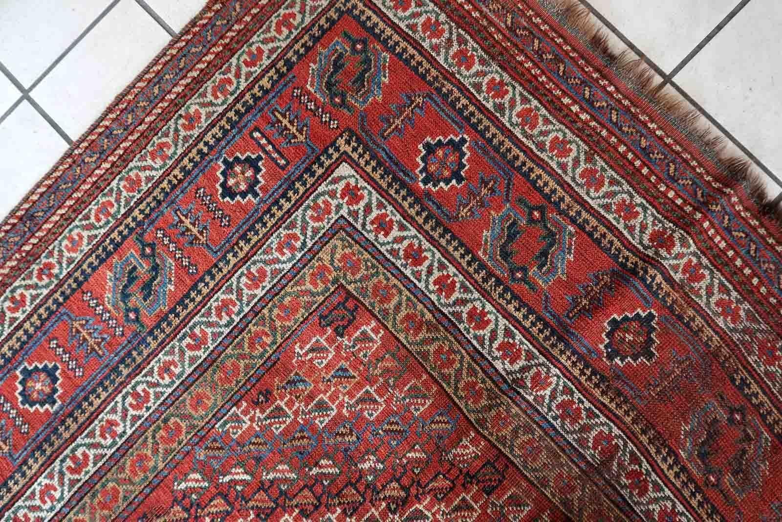 Tappeto antico fatto a mano in stile Khamseh, 1880, 1C994 in vendita 4