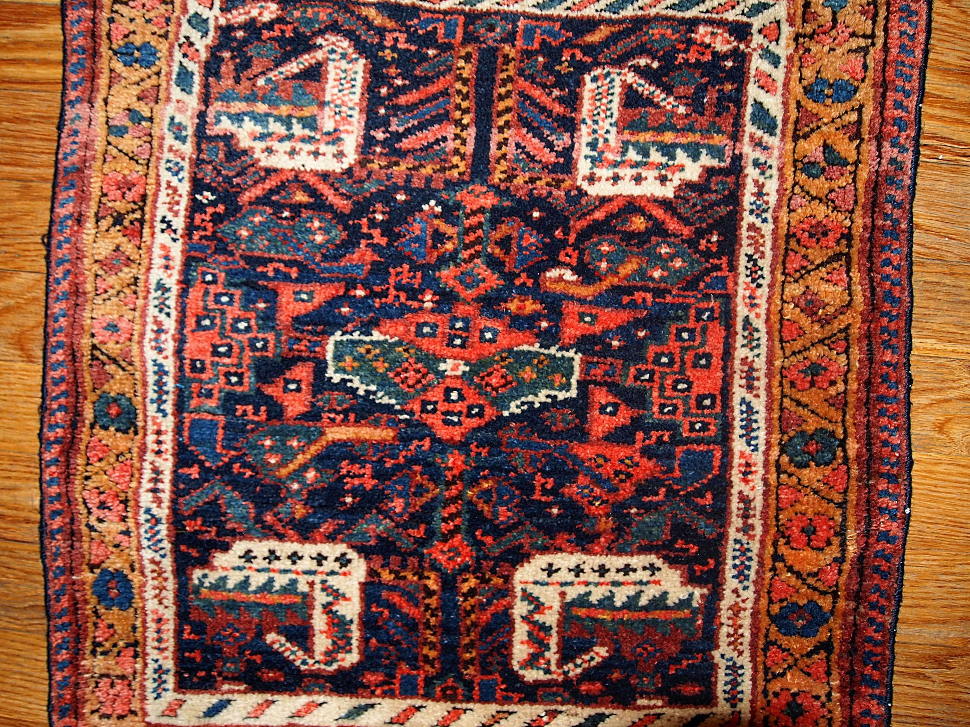 Noué à la main Face de sac de style kurde ancien faite à la main, années 1880, 1B354 en vente