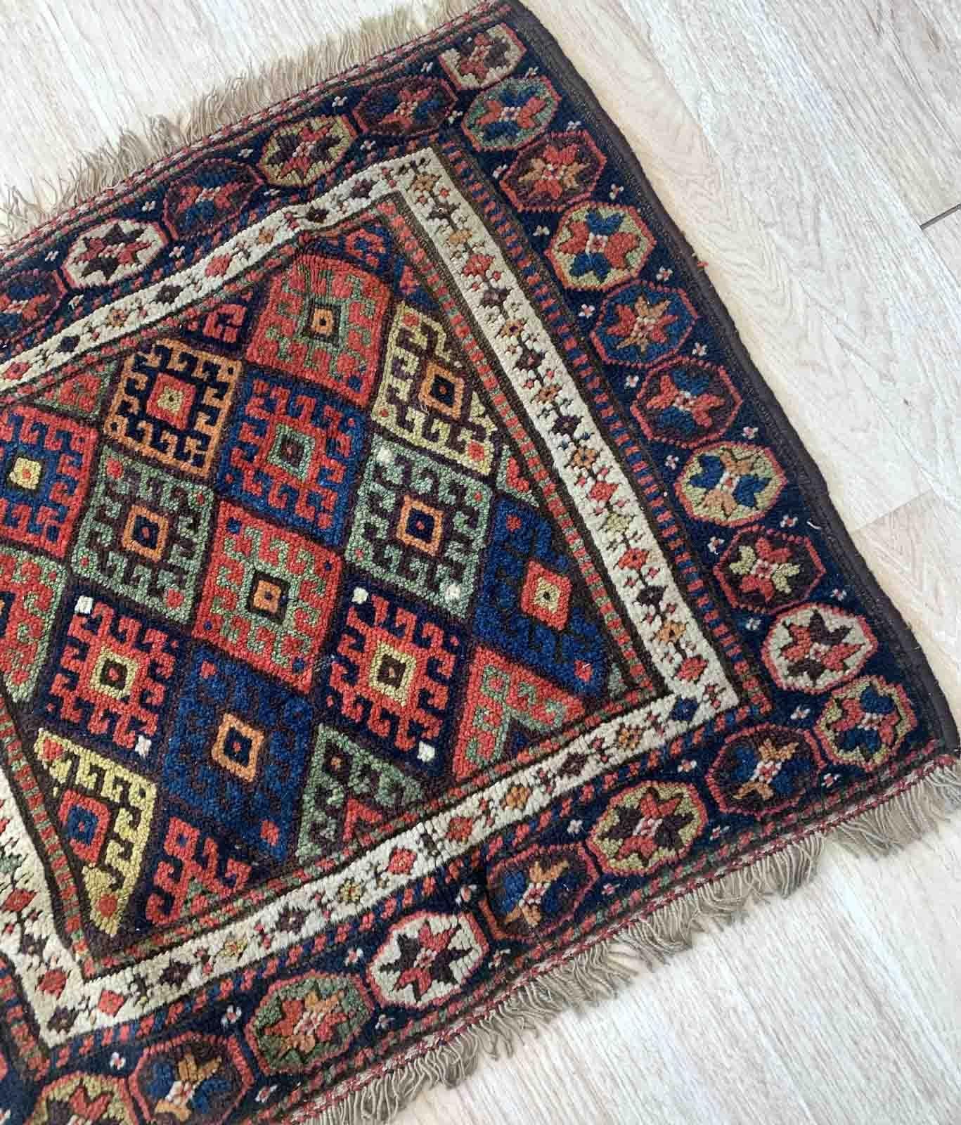 Hand-Knotted Handmade Antique Kurdish Style Bagface, 1880s, 1B930 For Sale