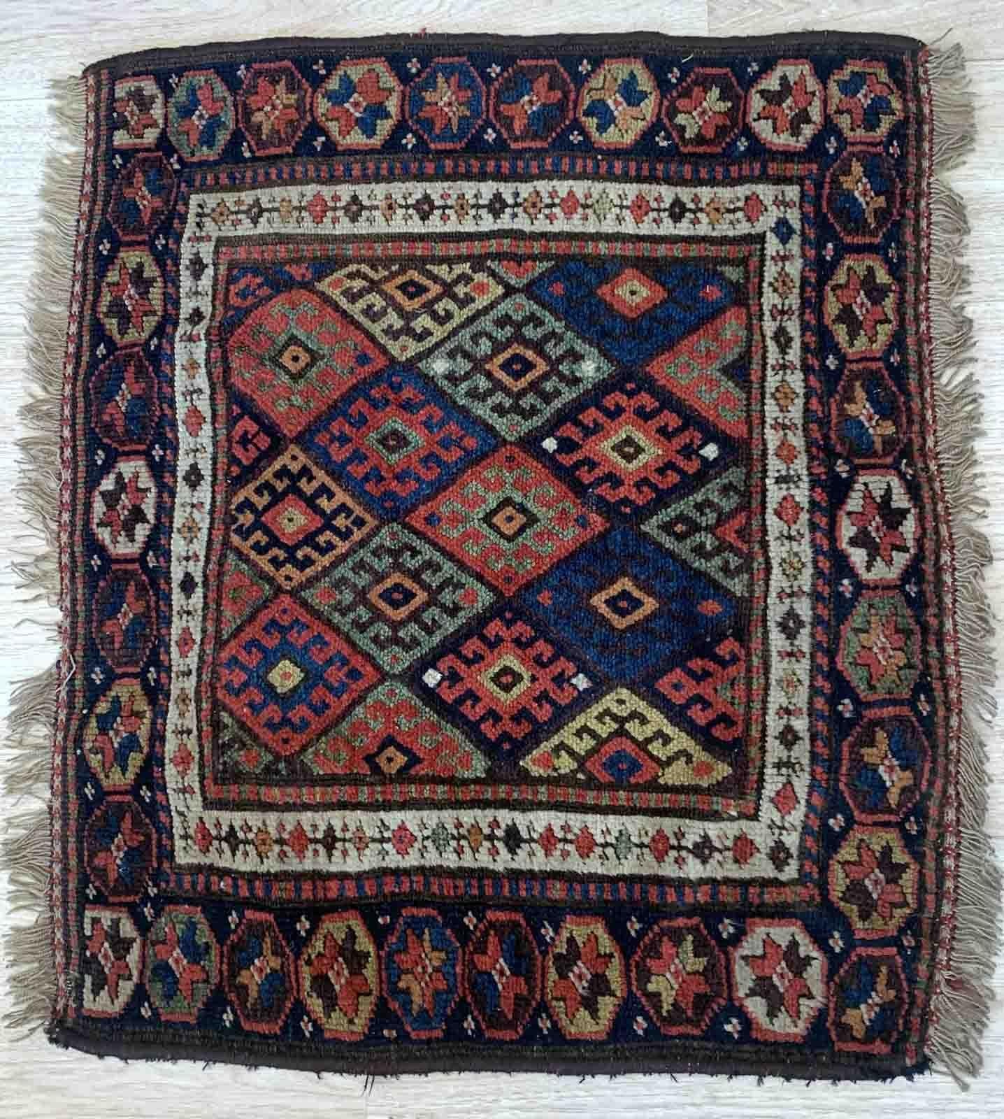 Handmade Antique Kurdish Style Bagface, 1880s, 1B930 In Good Condition For Sale In Bordeaux, FR