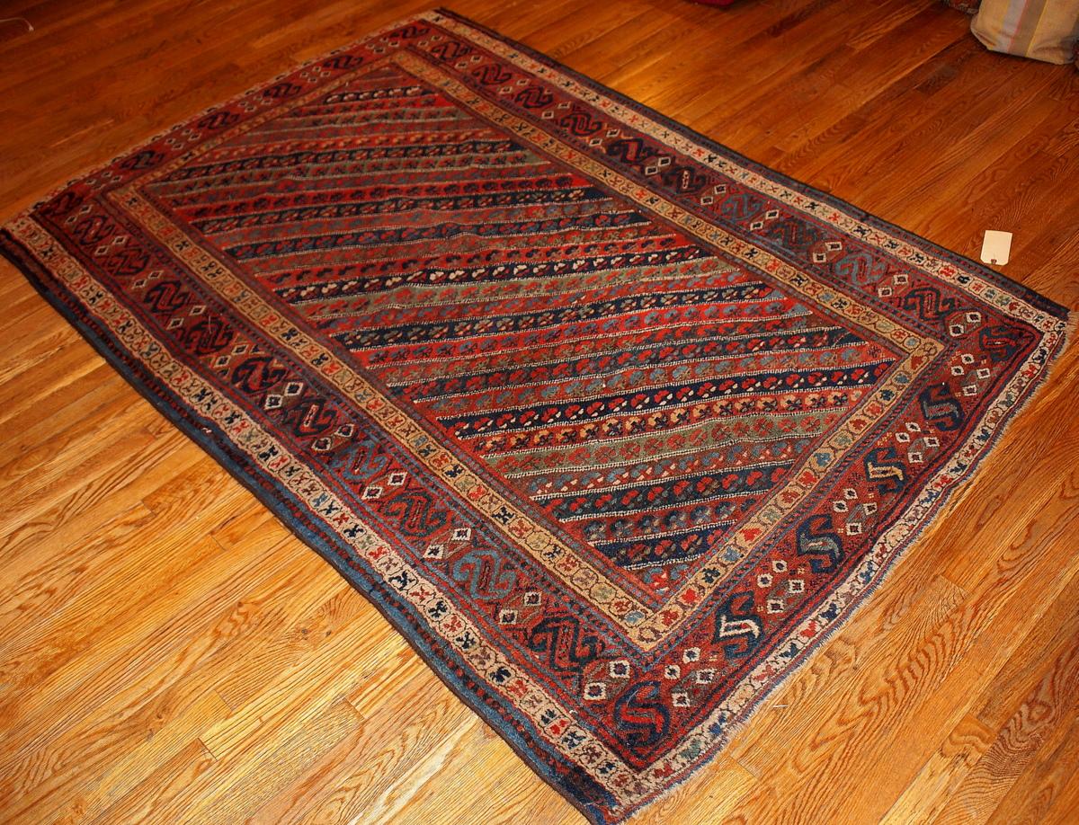 Asian Handmade Antique Kurdish Style Rug, 1860s, 1B97